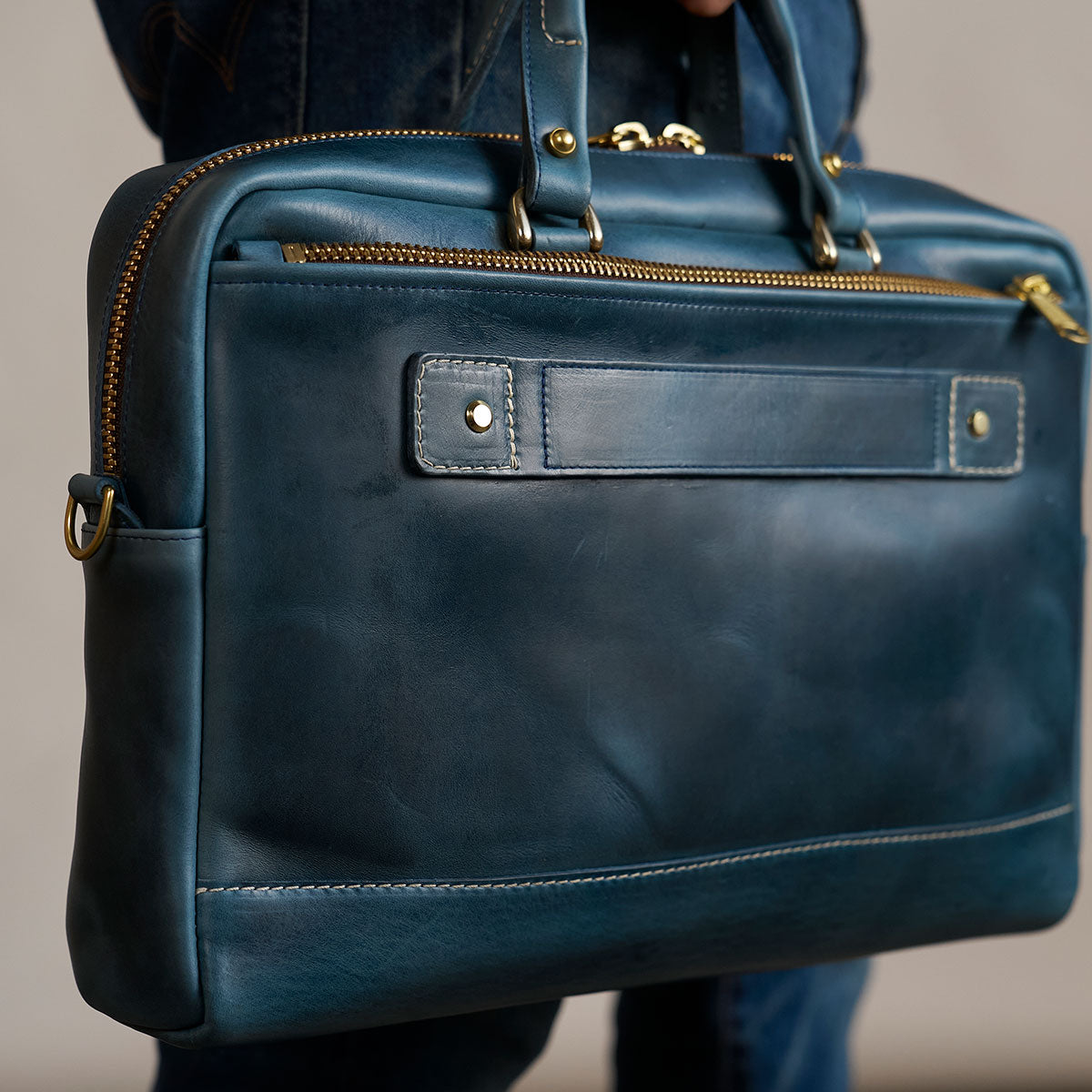 The Porter Briefcase No.210 | Horween® Indigo