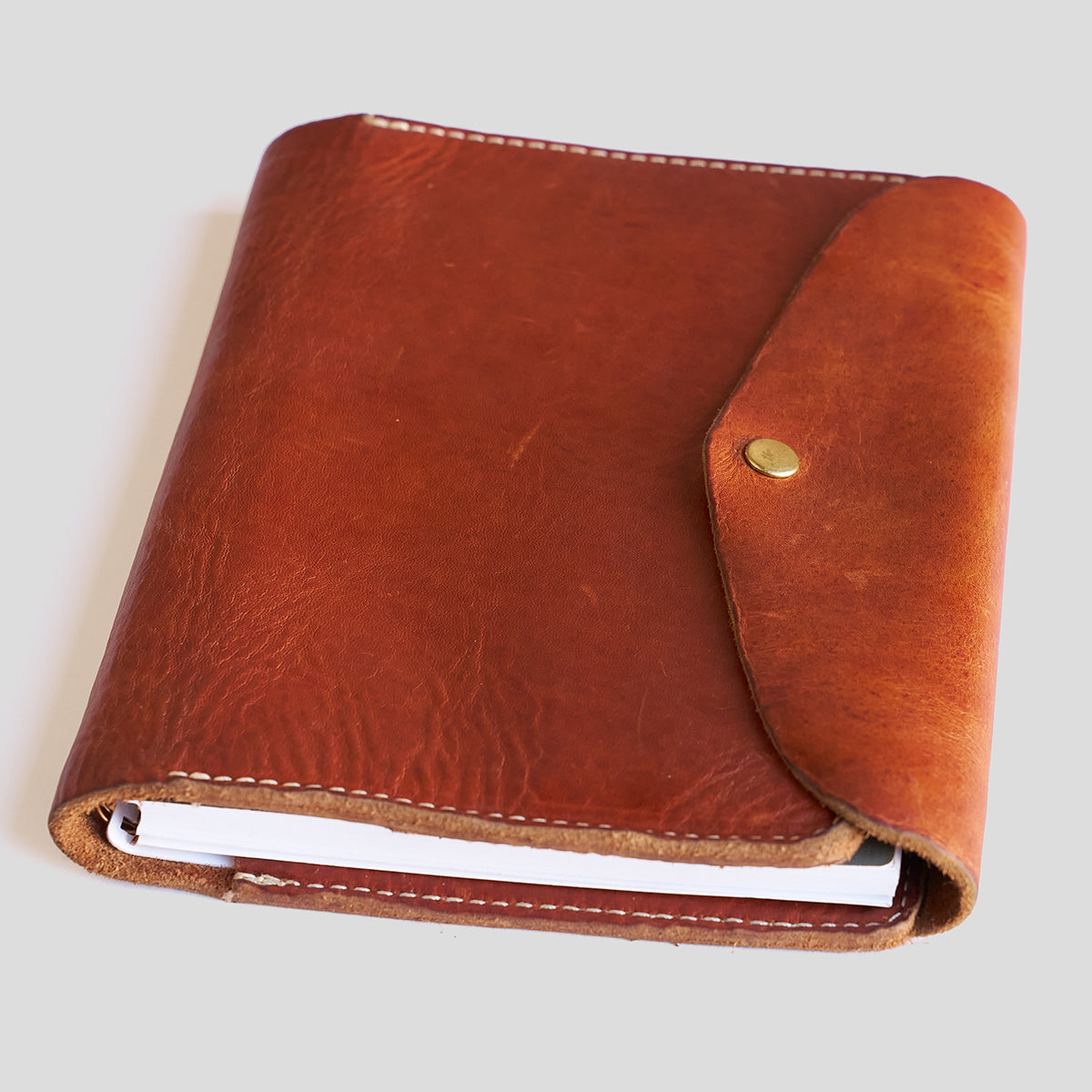 No.324 A5 Flap Folio | Stone-Washed Horween®