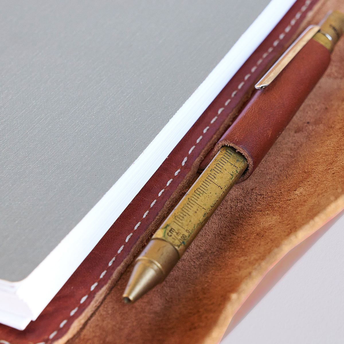 No.324 A5 Flap Folio | Stone-Washed Horween®