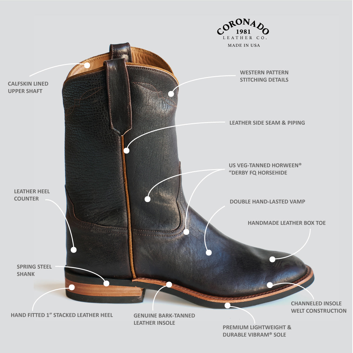 No.10 CXL Horsehide Roper | Horween® CXL Chicago Brown