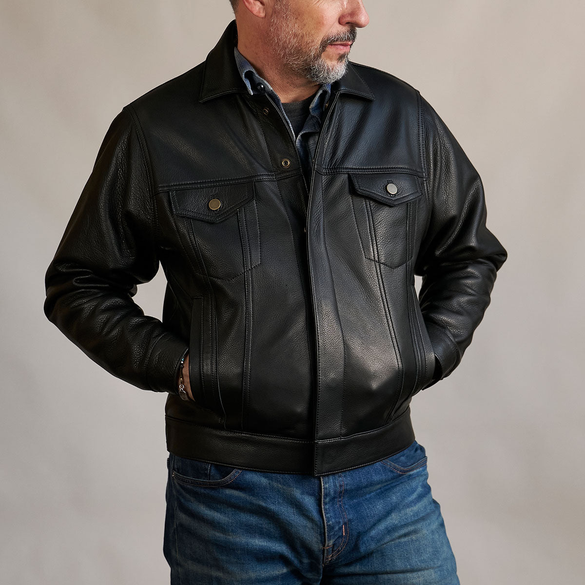 No.210 Dean Jacket | Steerhide Black