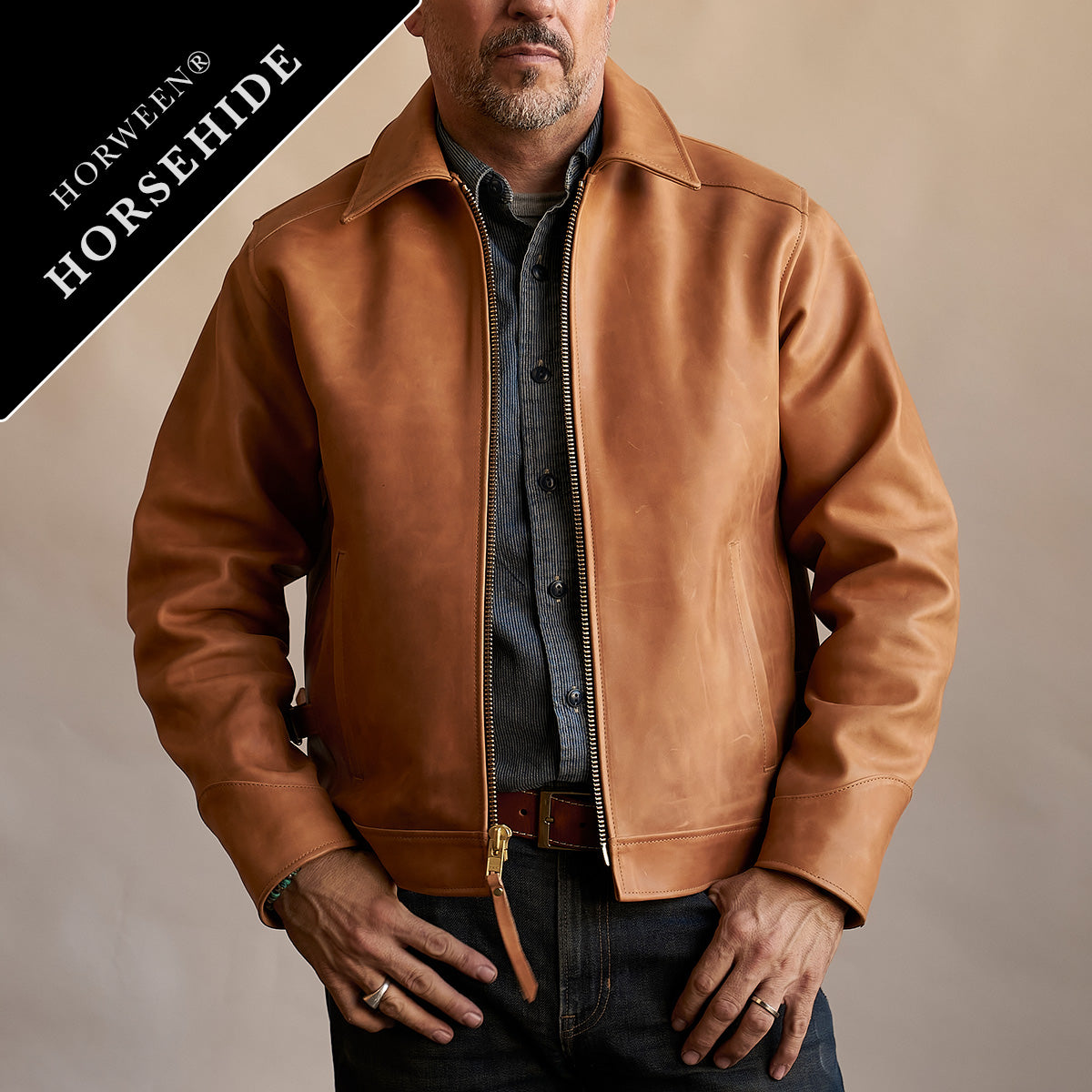 No.320 Garrison Jacket | Italian Deerskin Brown