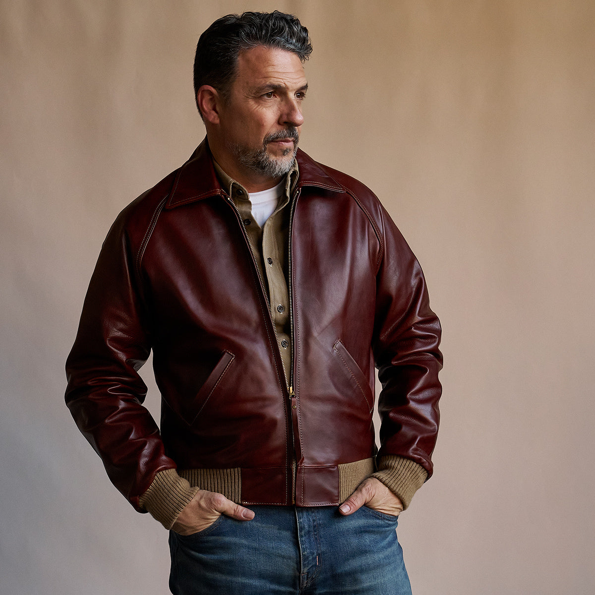 No.410 Raglan Jacket | LE Vintage Horsehide Cognac