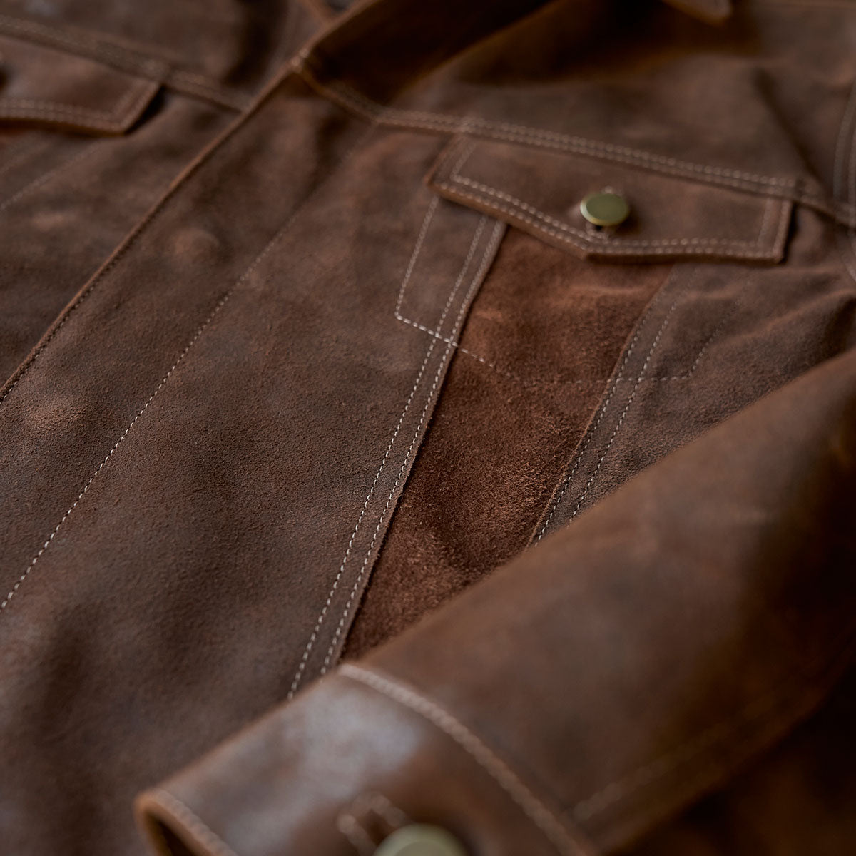 No.210 Dean Jacket | Waxed Suede Brown