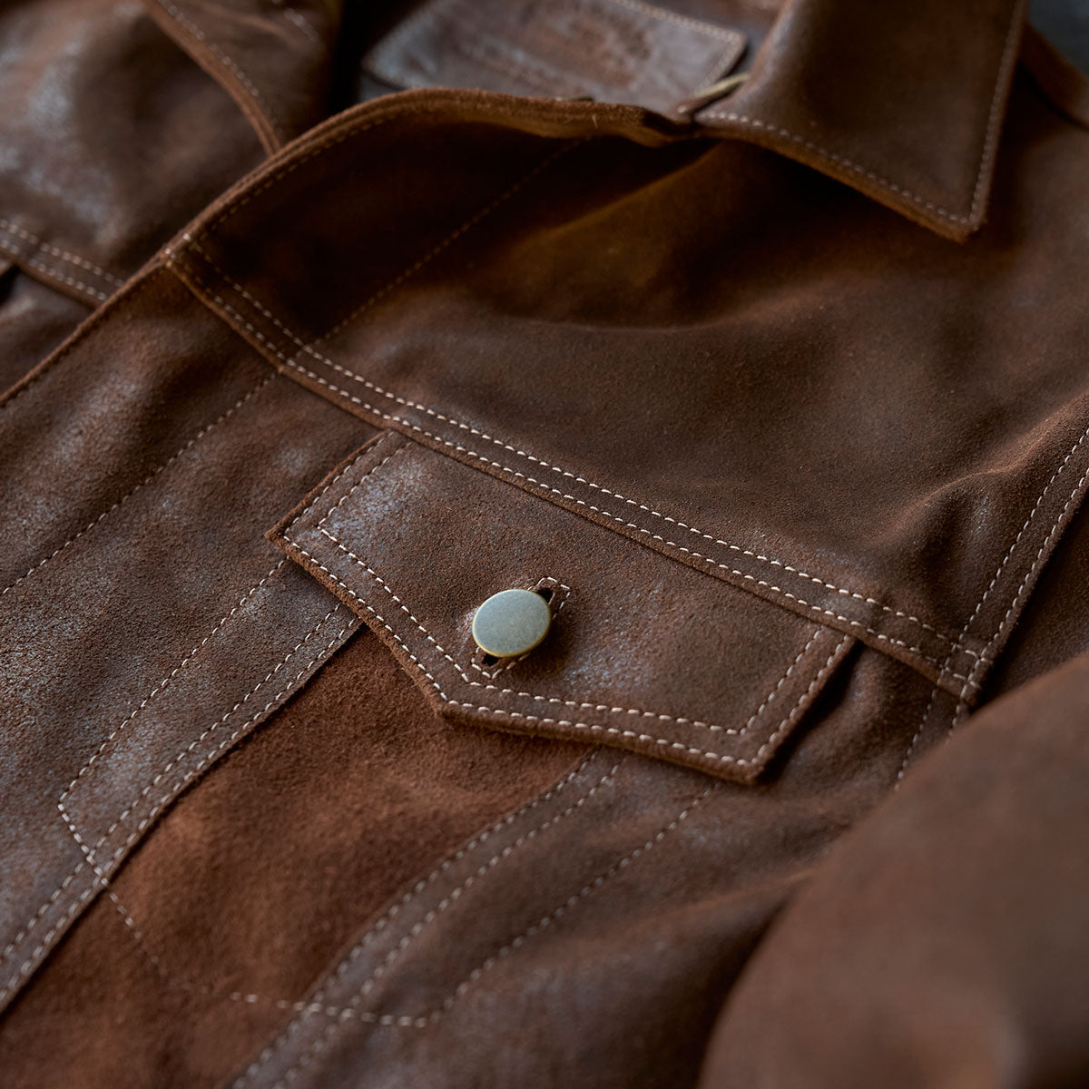 No.210 Dean Jacket | Waxed Suede Brown