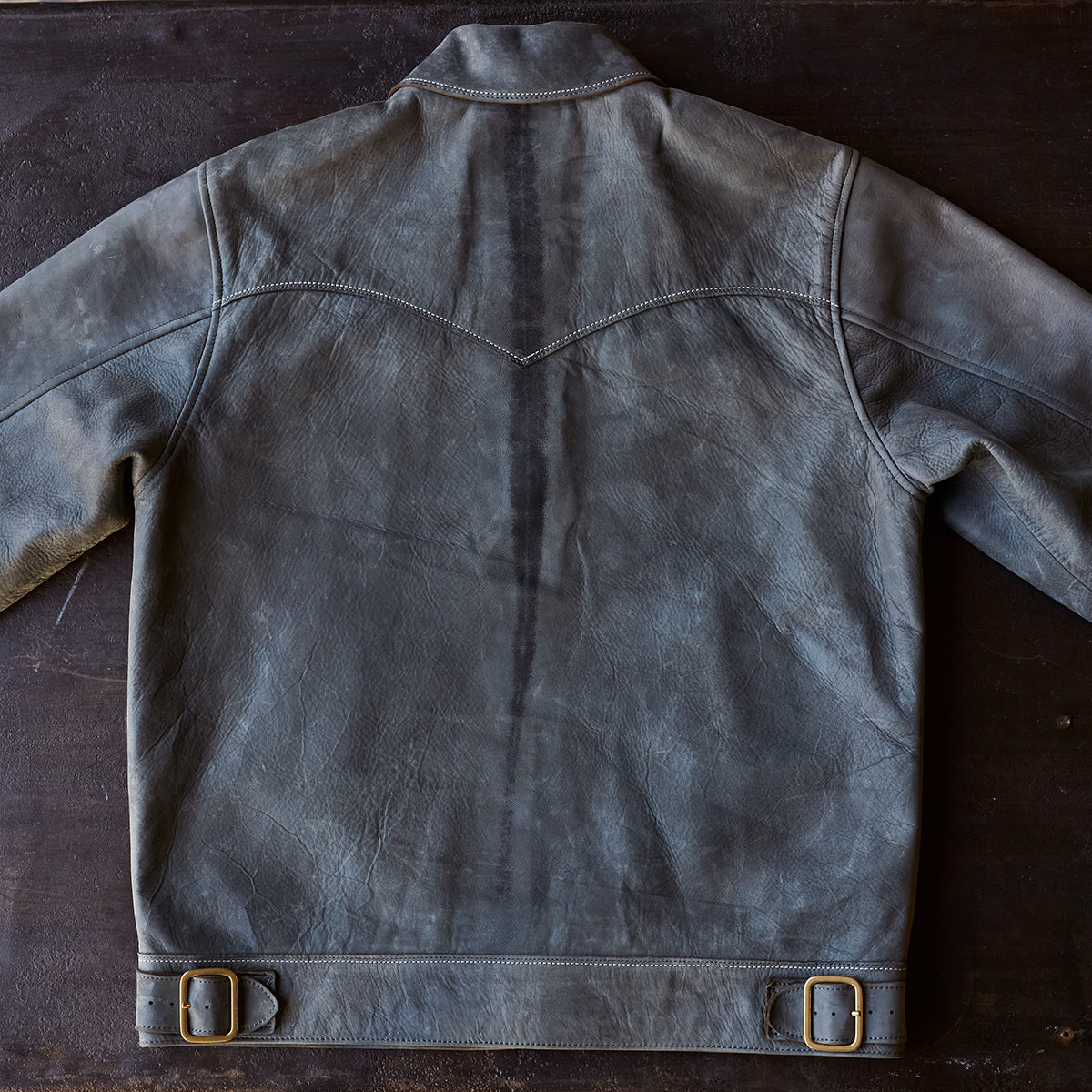 No.69 Union Jacket | Olive-Tanned Horsehide (Charcoal)