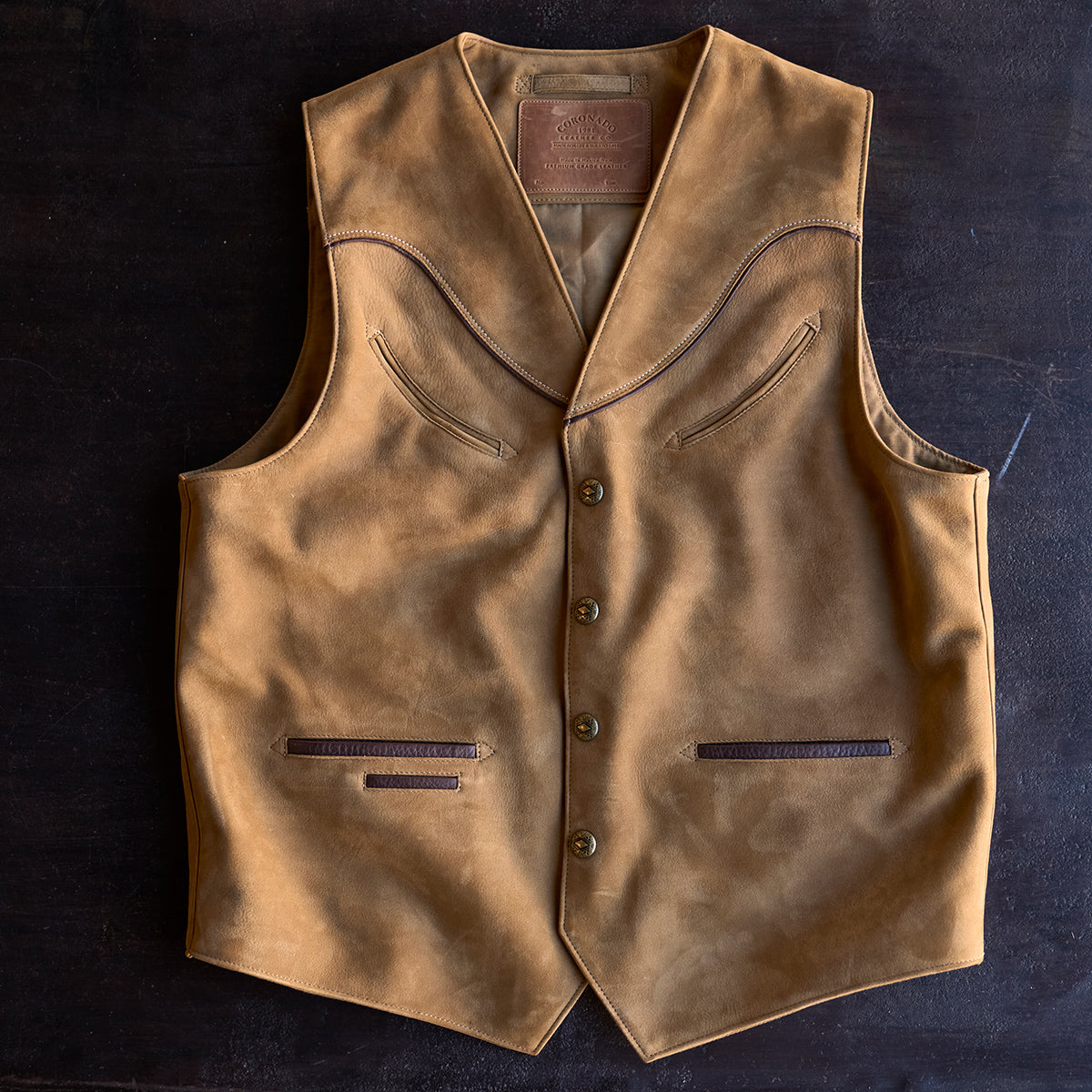 No.484 Vaquero Vest | Coyote Tan Nubuck