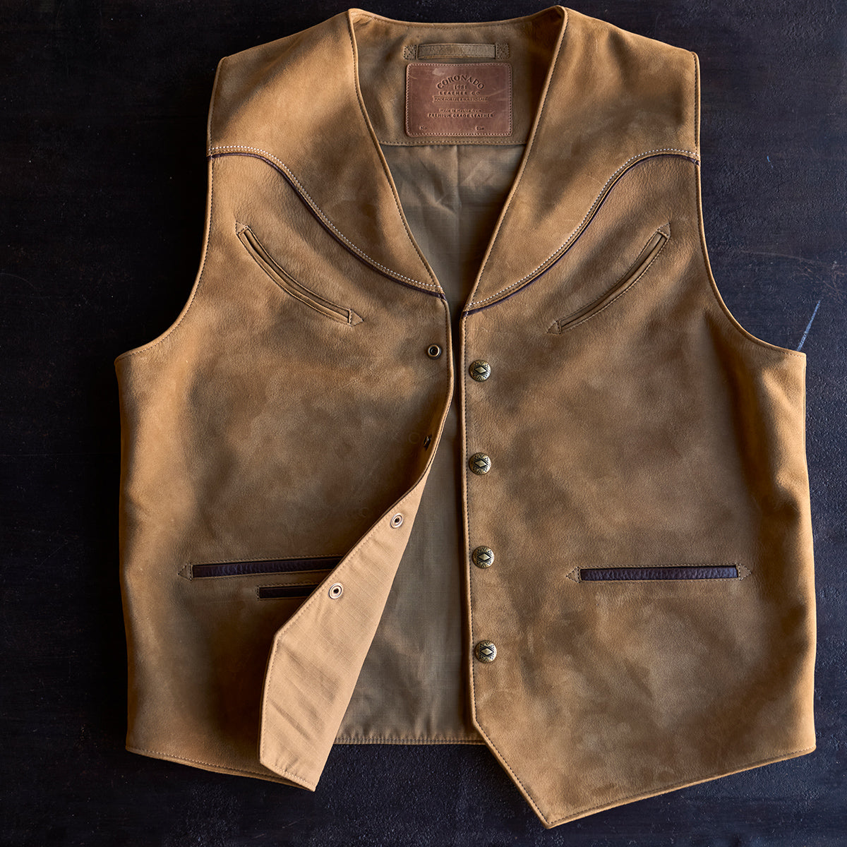 No.484 Vaquero Vest | Coyote Tan Nubuck