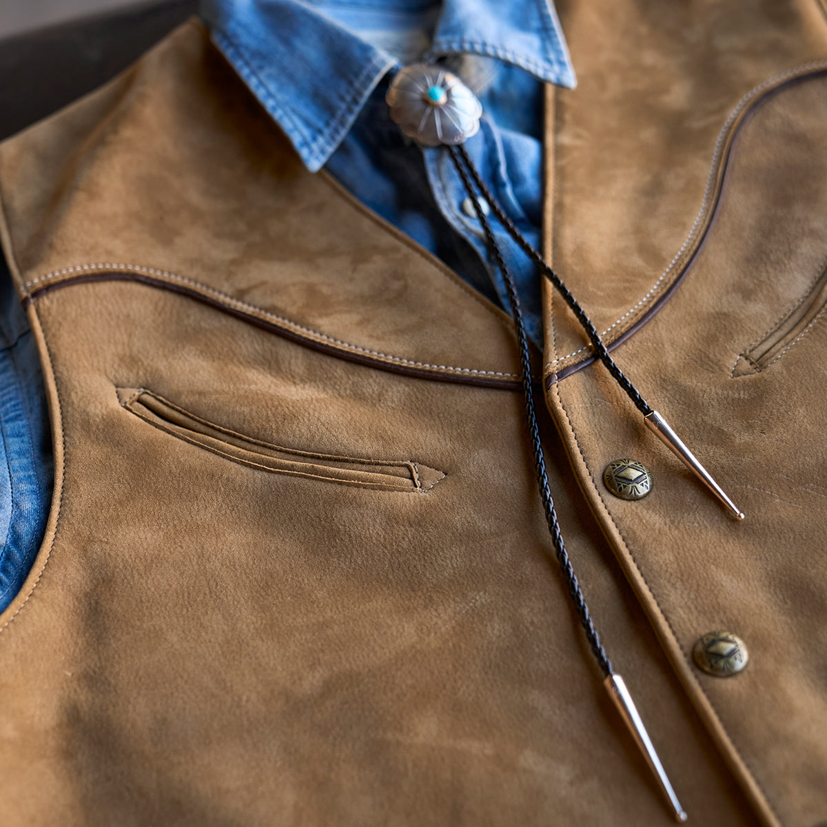No.484 Vaquero Vest | Coyote Tan Nubuck