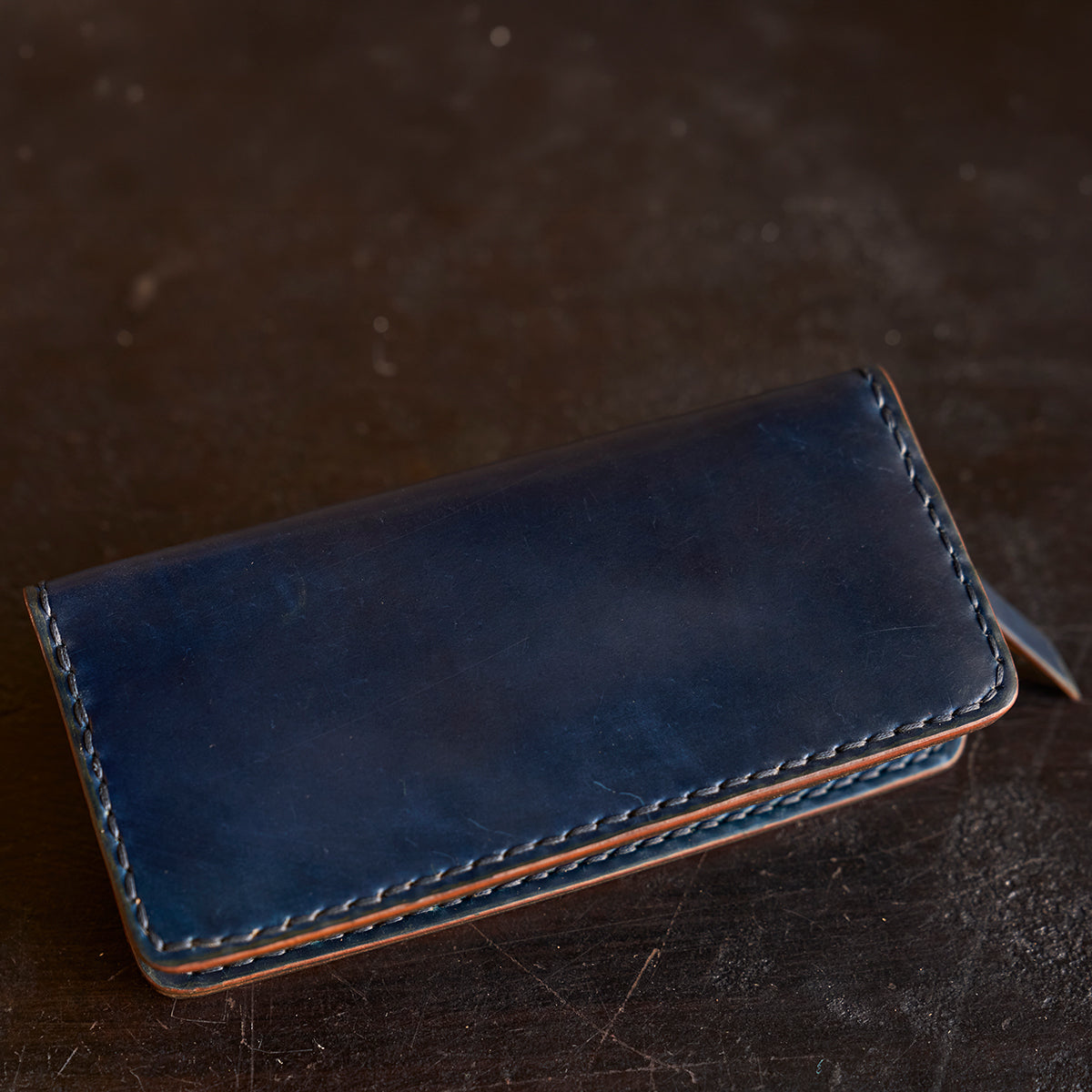 No.830 Horween® Shell Cordovan Long Wallet | Navy