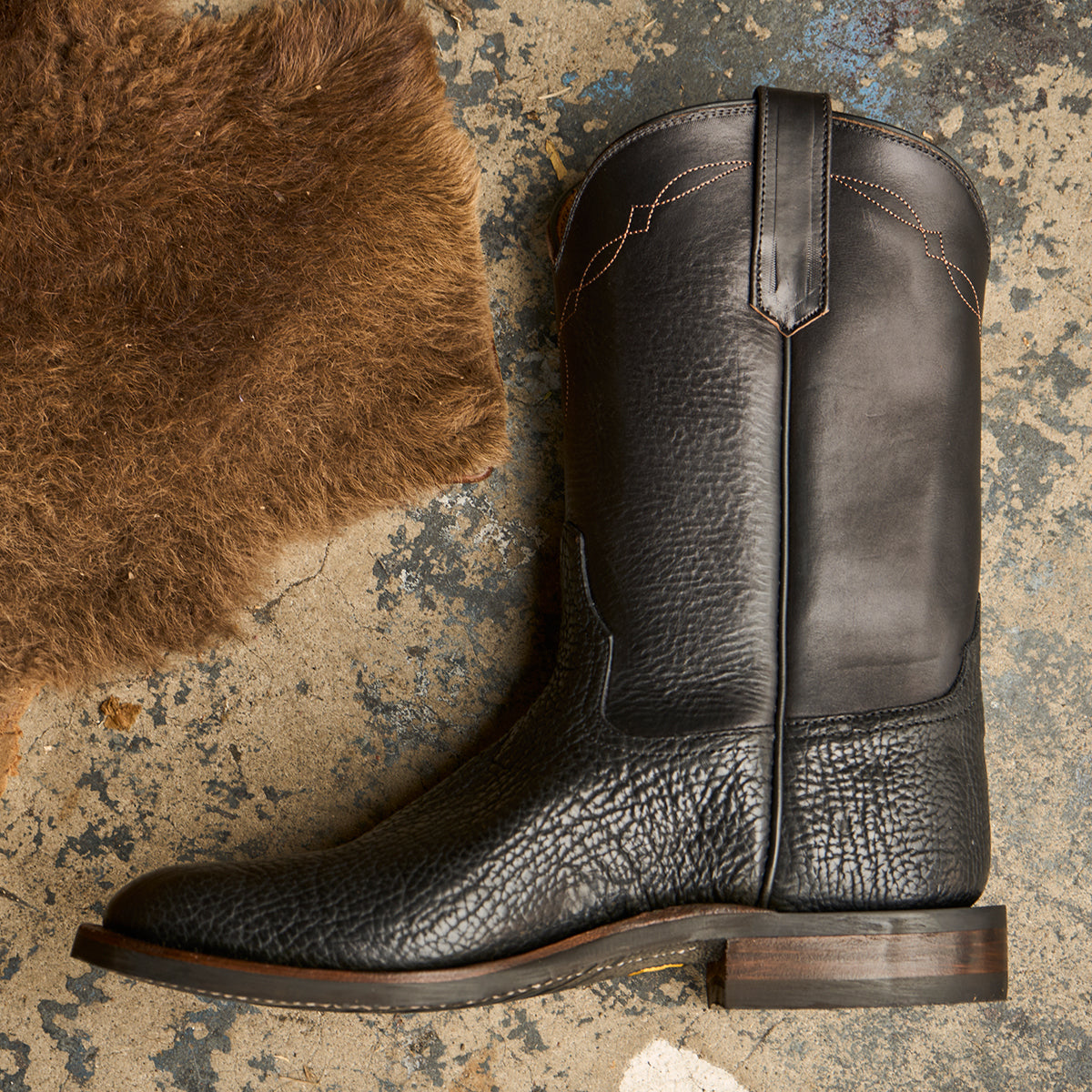 Roper Boot No.10 | Horween® Black Bison & Horsebutt