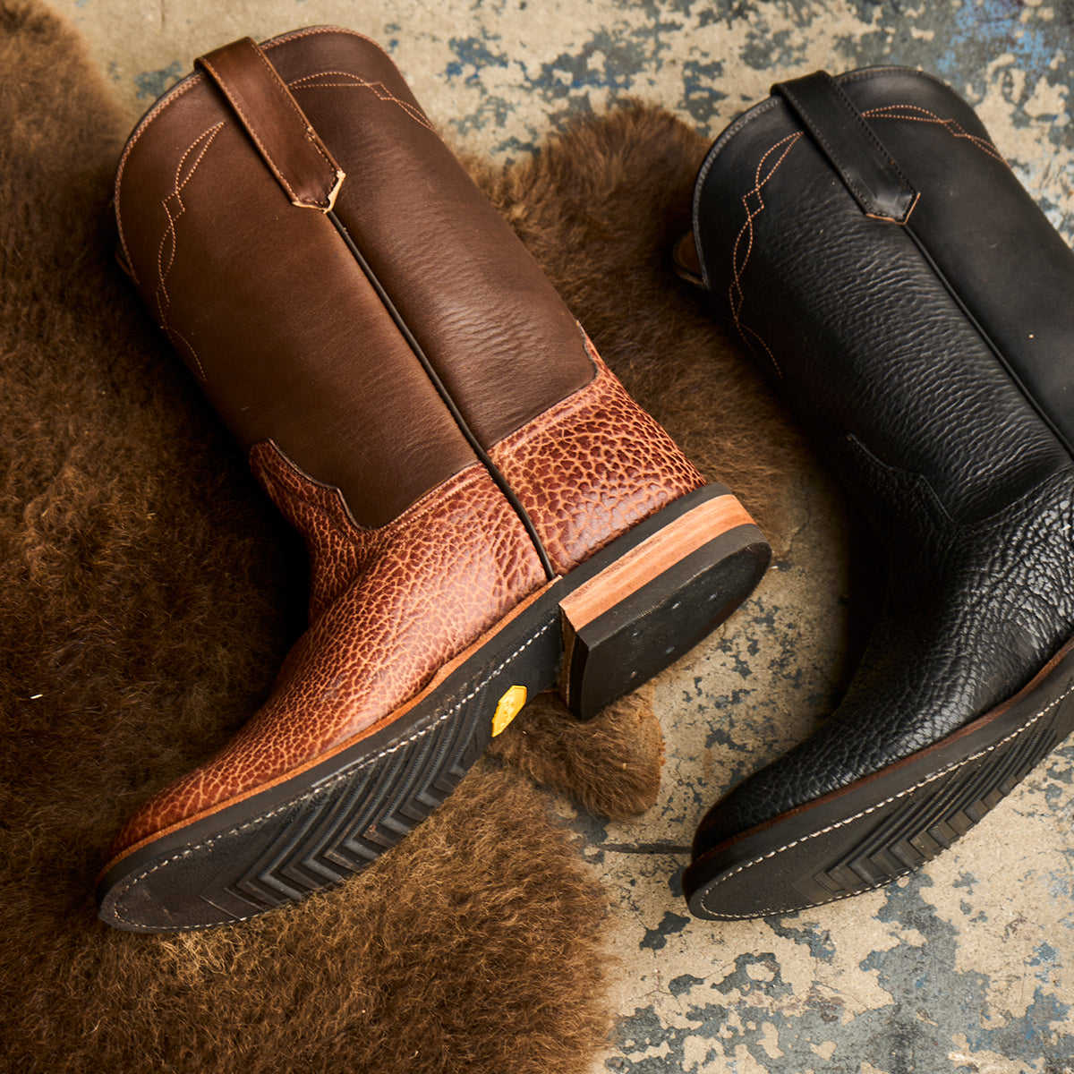 Roper Boot No.10 | Horween® Black Bison & Horsebutt