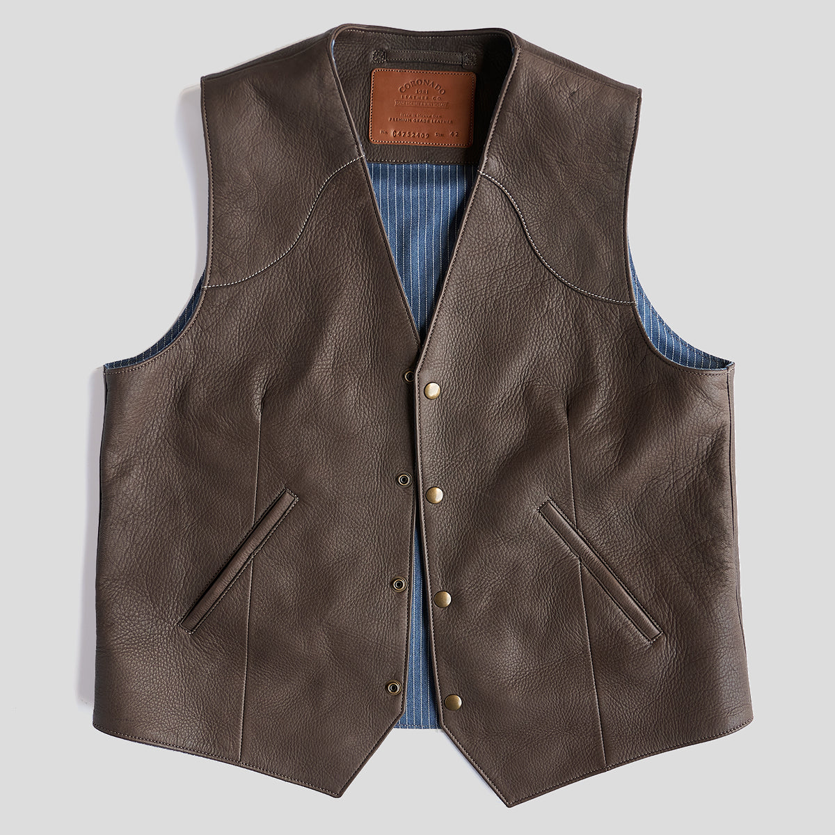 No.485 Sienna Vest | Italian Deerskin Brown