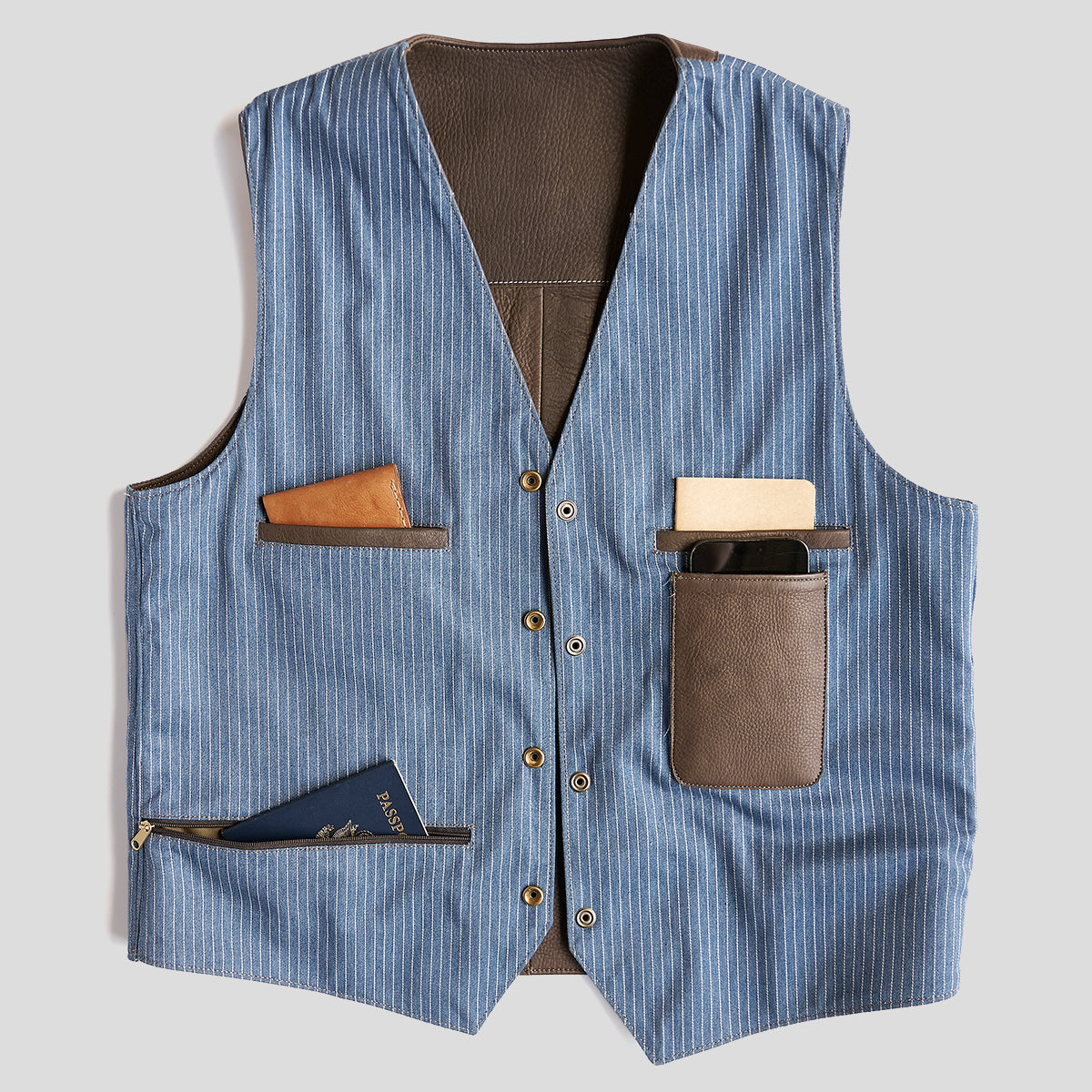No.485 Sienna Vest | Italian Deerskin Brown