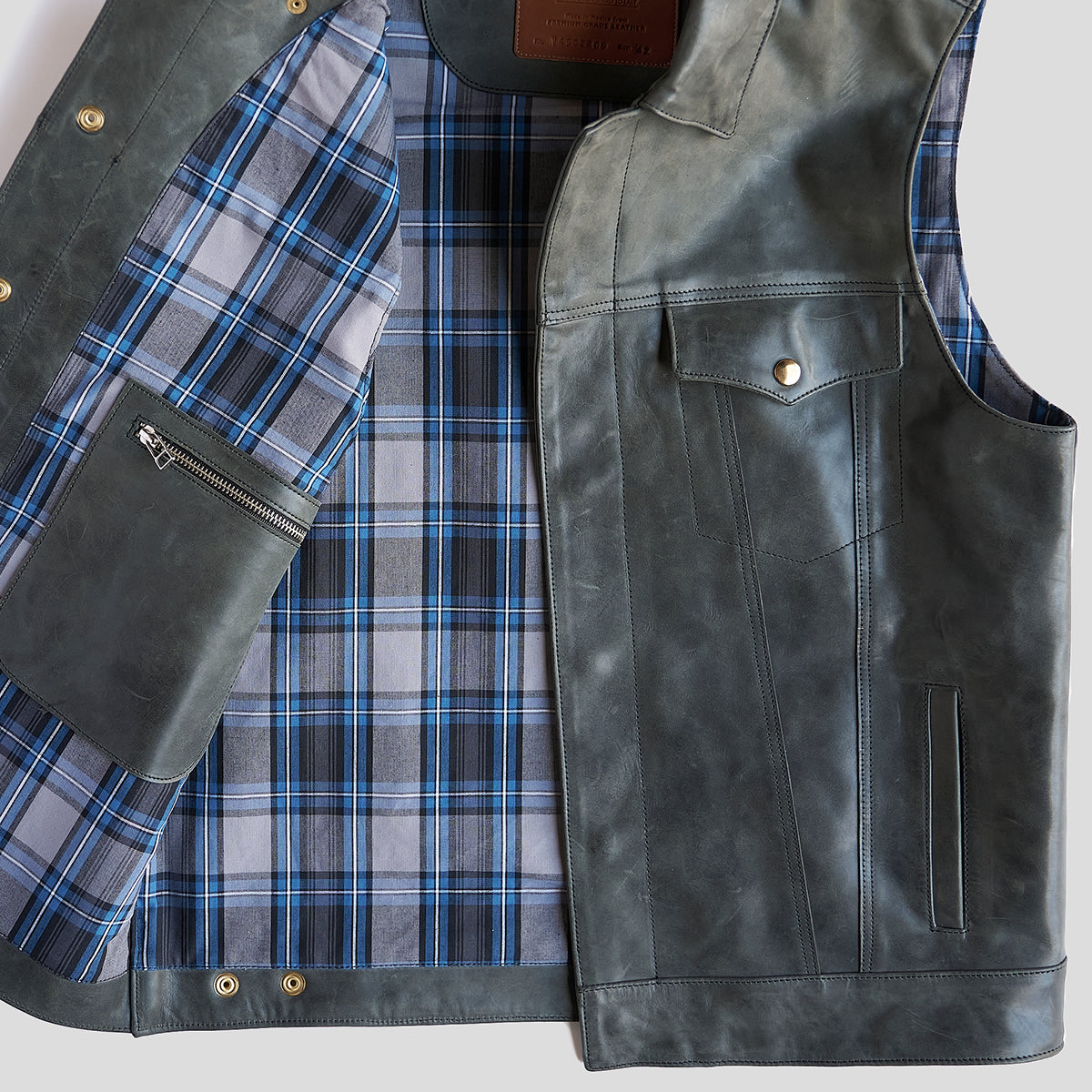 The Vintage Bison Rider Vest No.490 | Charcoal