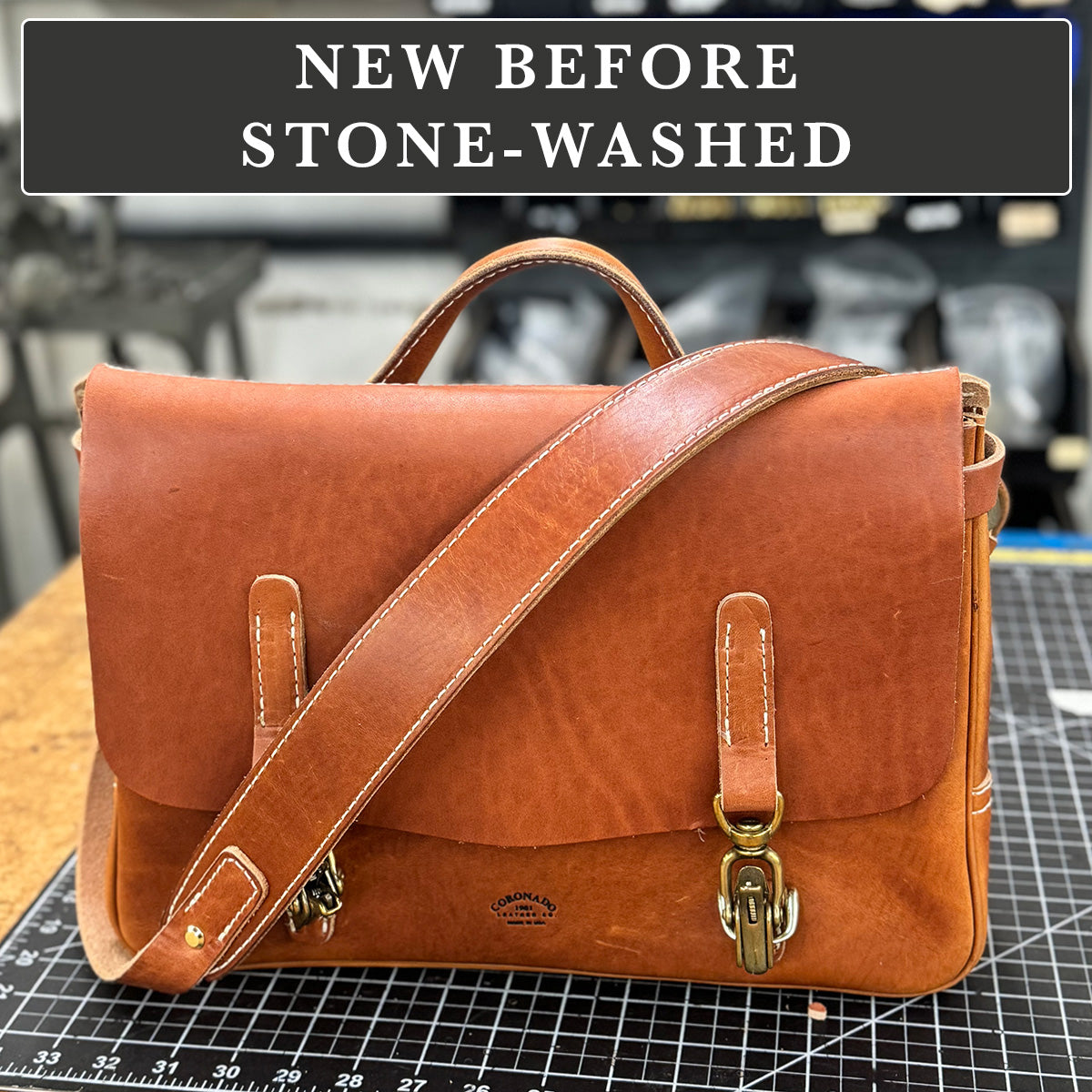 NO.130 Vintage Stone Washed Mailbag