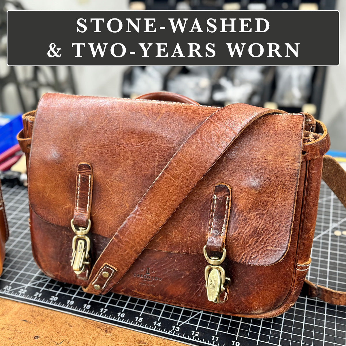 NO.130 Vintage Stone Washed Mailbag