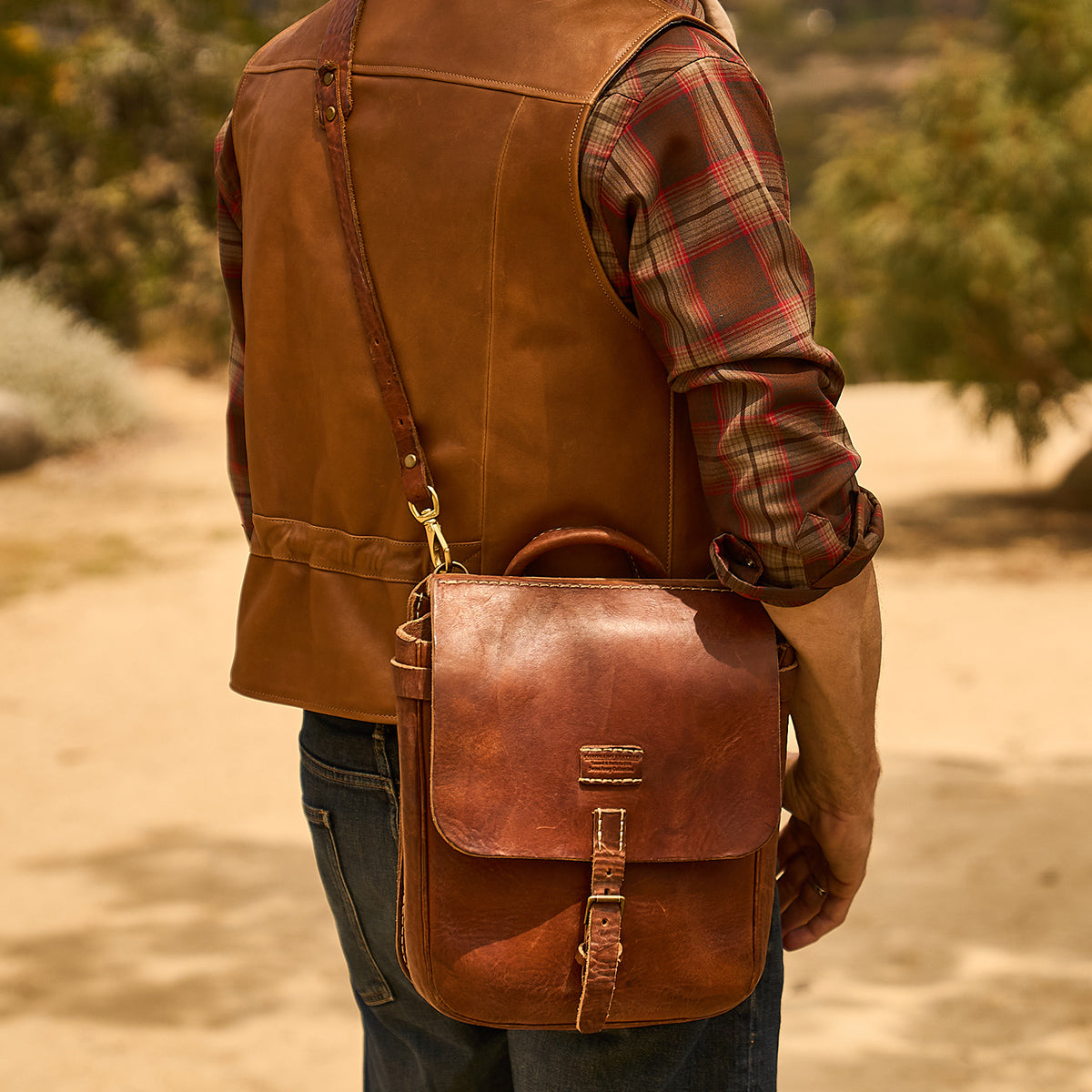 NO.212 Stone-Washed Swiss Saddle Bag