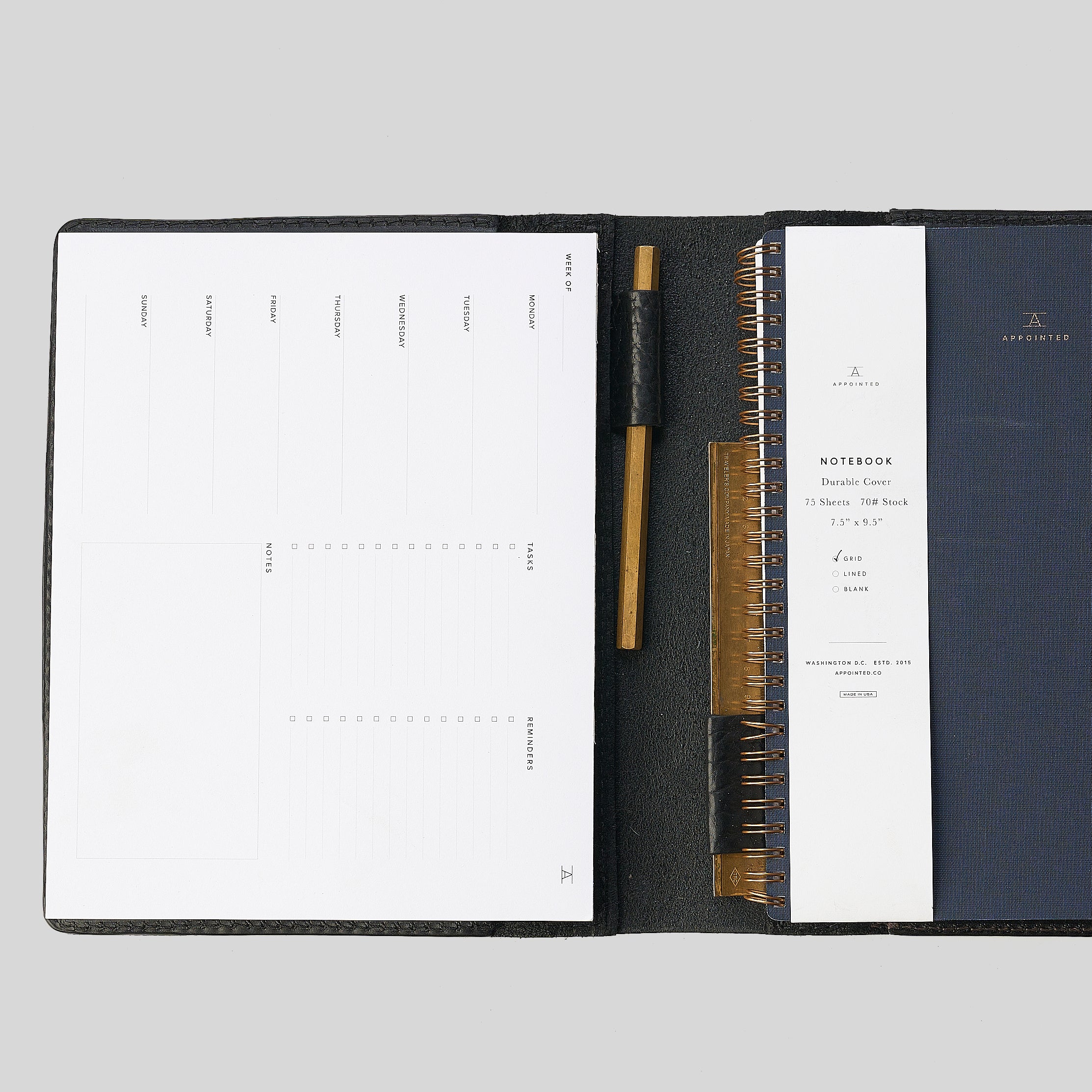 Bison Briefcase & Planner Set | LE Black