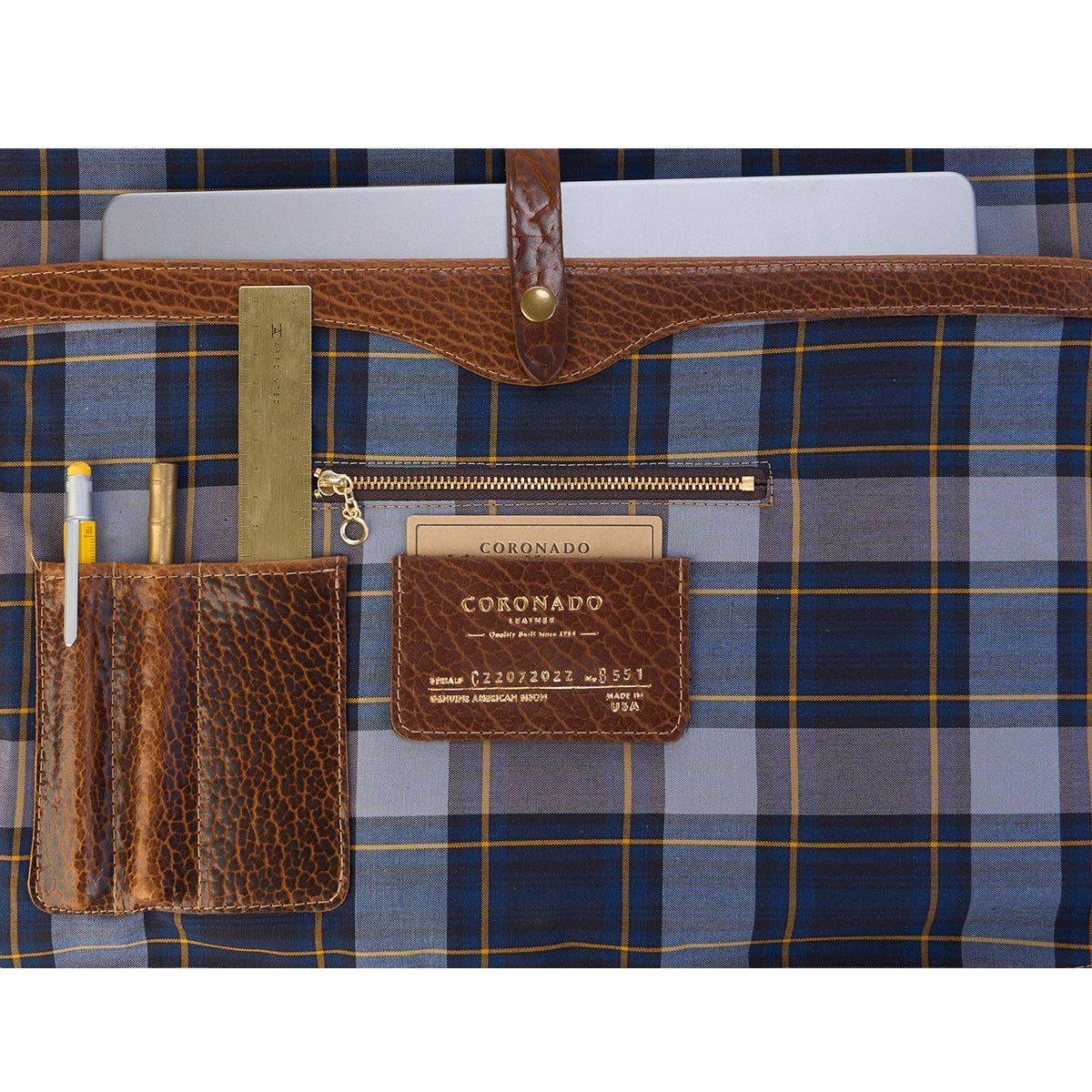 No.551 Slim Briefcase | Bison Walnut