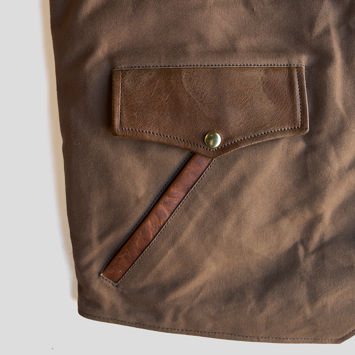 Circle-C Deerskin & Canvas Brown Vest