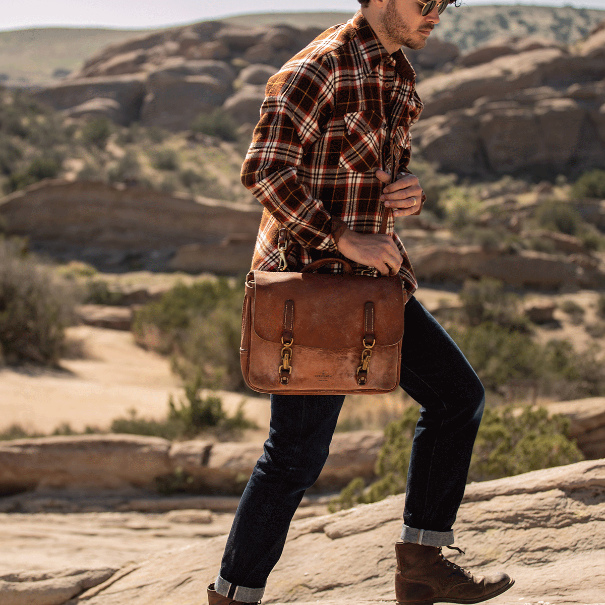 NO.130 Vintage Stone Washed Mailbag