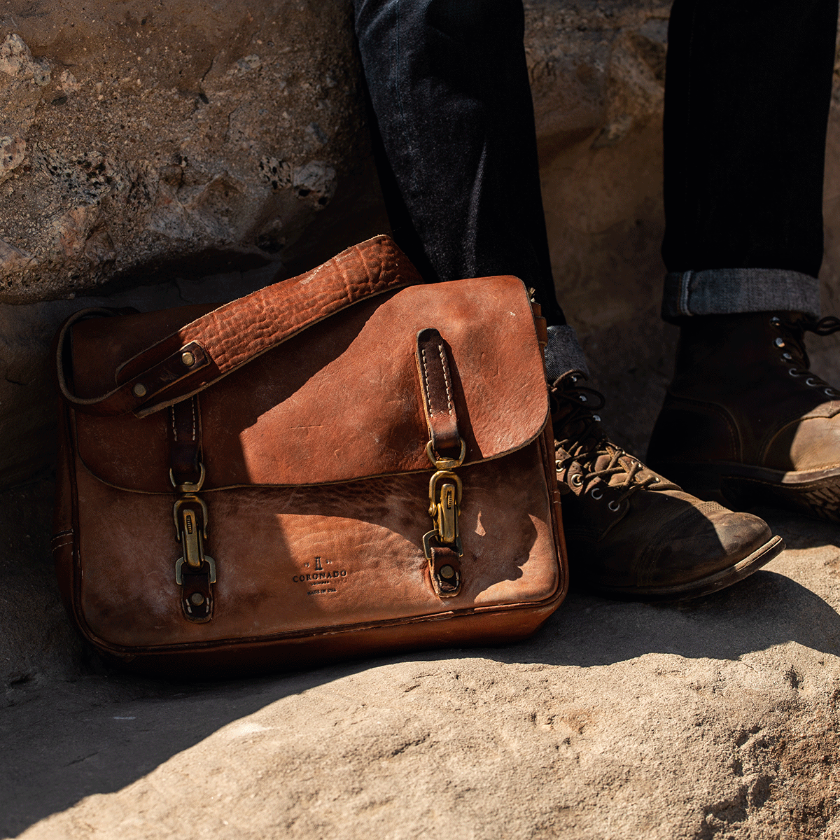 NO.130 Vintage Stone Washed Mailbag