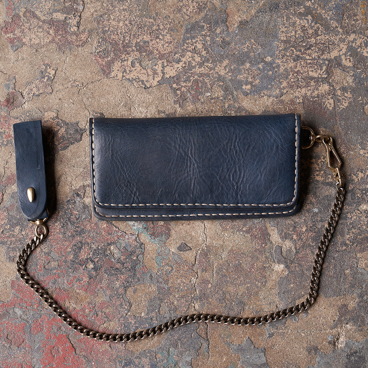 Long Vintage Stone-Washed Wallet | Indigo