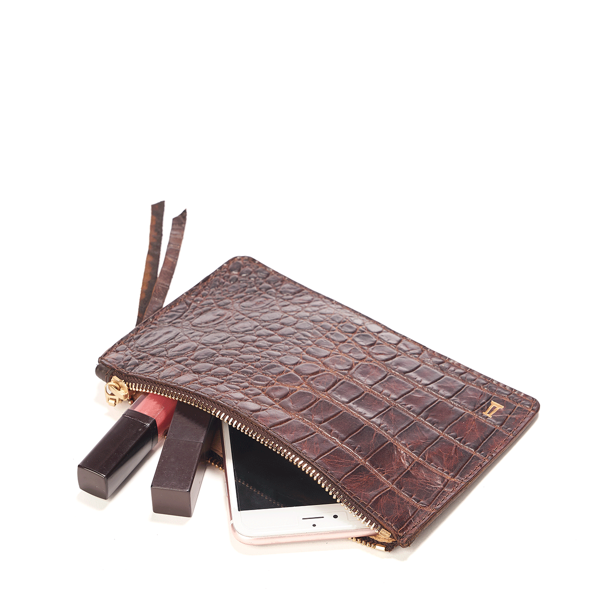 Croc-Embossed Wristlet (LE)