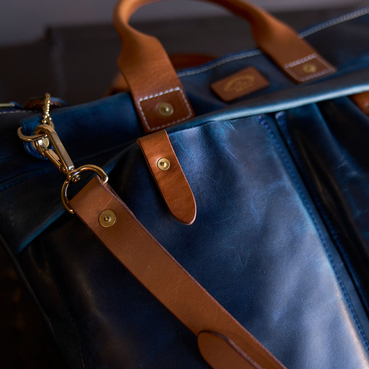 No.160 Primo Tote | Horween® Indigo & Tan