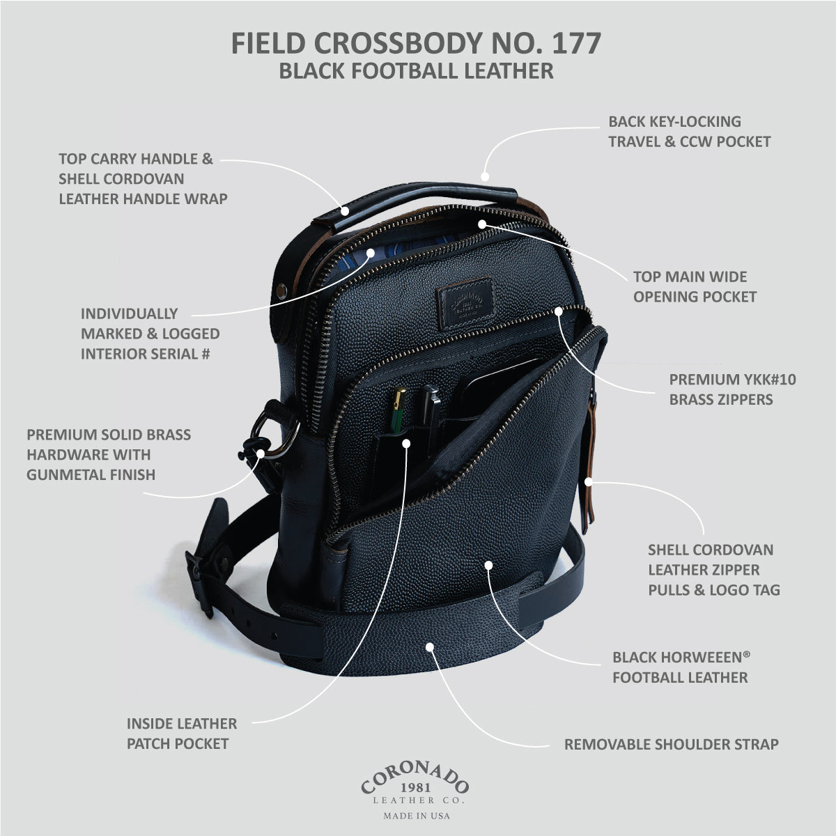 Field Crossbody No.177 | Football Black