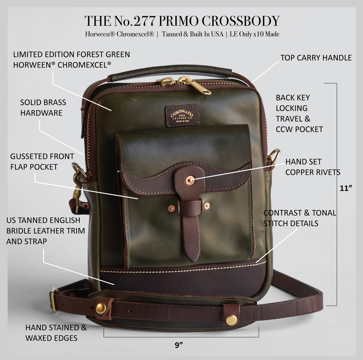 The Primo Crossbody No.277 | CXL® Forest Green