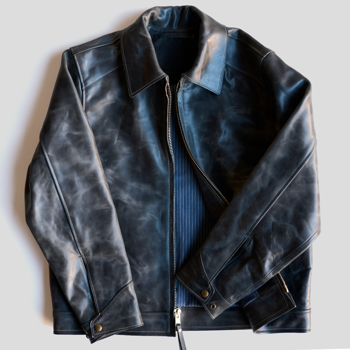 No.65 Vintage Horsehide Jacket | Marbled Charcoal