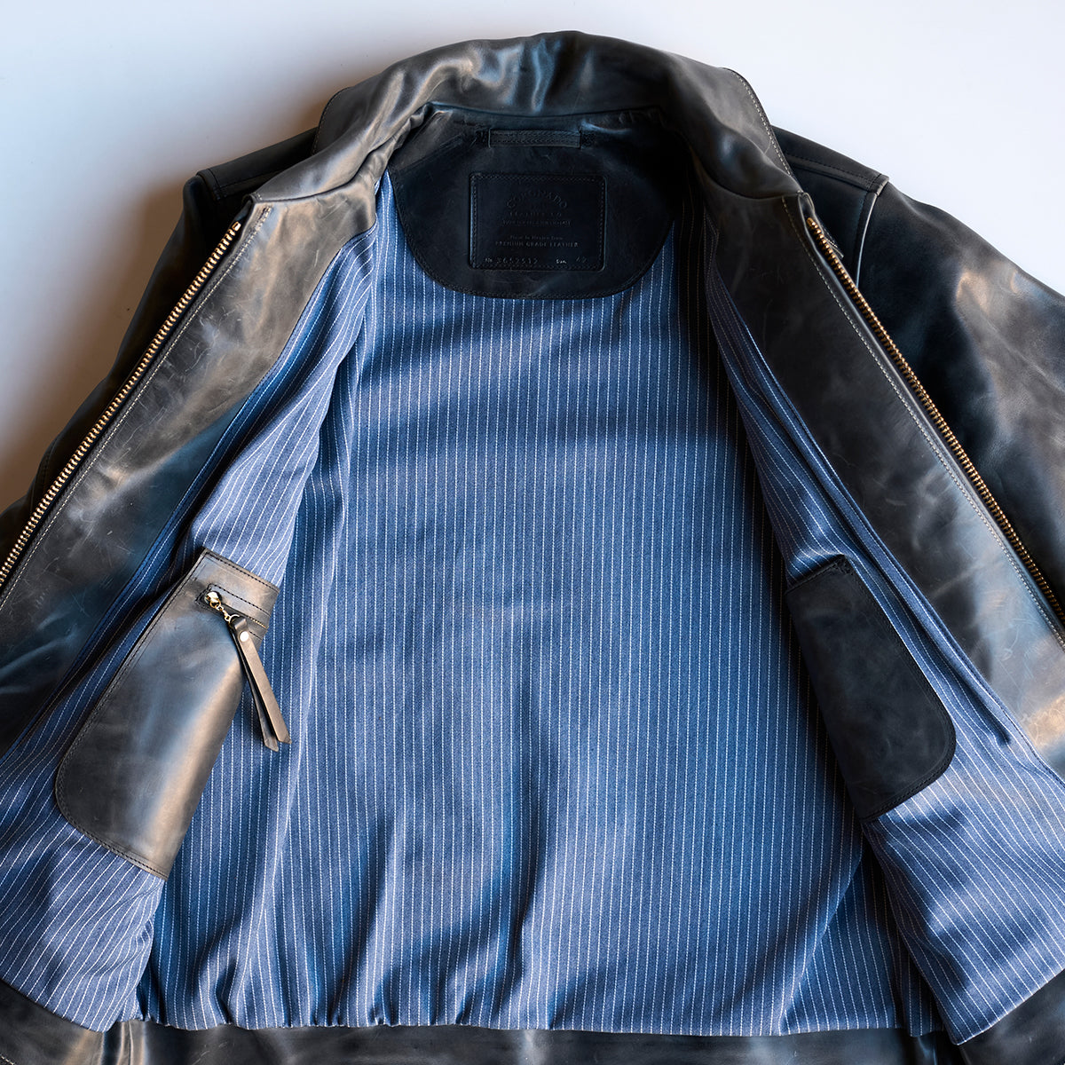 No.65 Vintage Horsehide Jacket | Marbled Charcoal