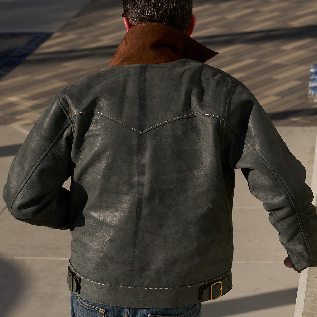No.69 Union Jacket | Olive-Tanned Horsehide (Charcoal)