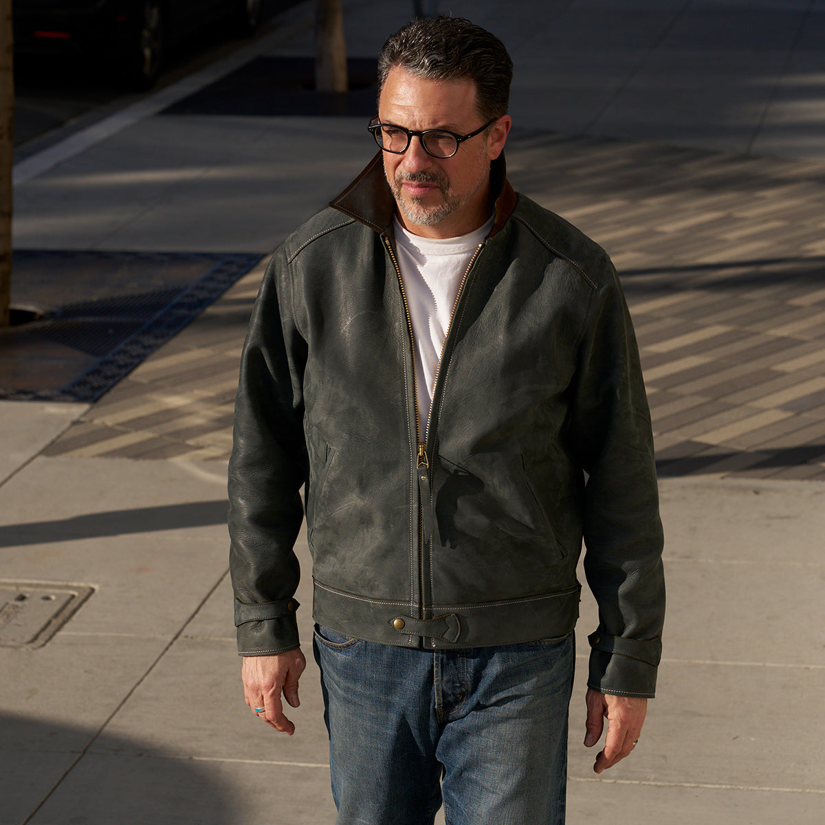 No.69 Union Jacket | Olive-Tanned Horsehide (Charcoal)