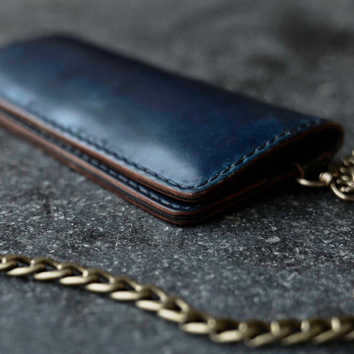 No.830 Horween® Shell Cordovan Long Wallet | Navy