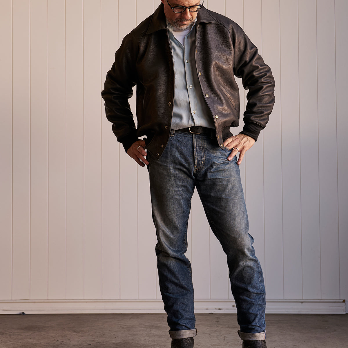 No.415 Vintage Snap Raglan | Black Italian Deerskin