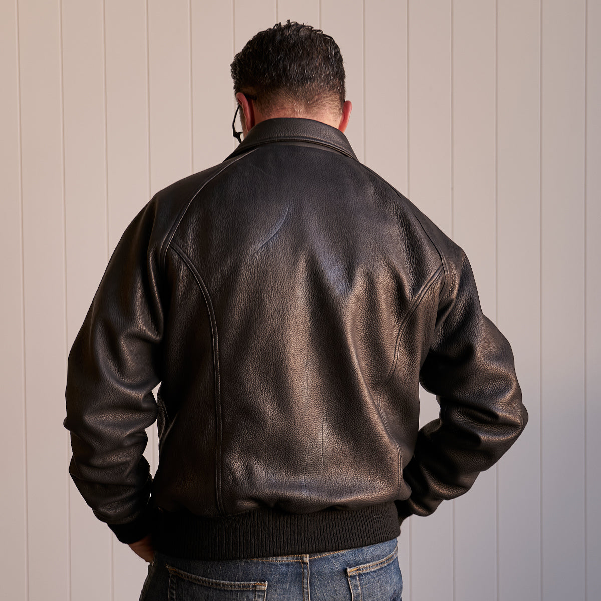 No.415 Vintage Snap Raglan | Black Italian Deerskin