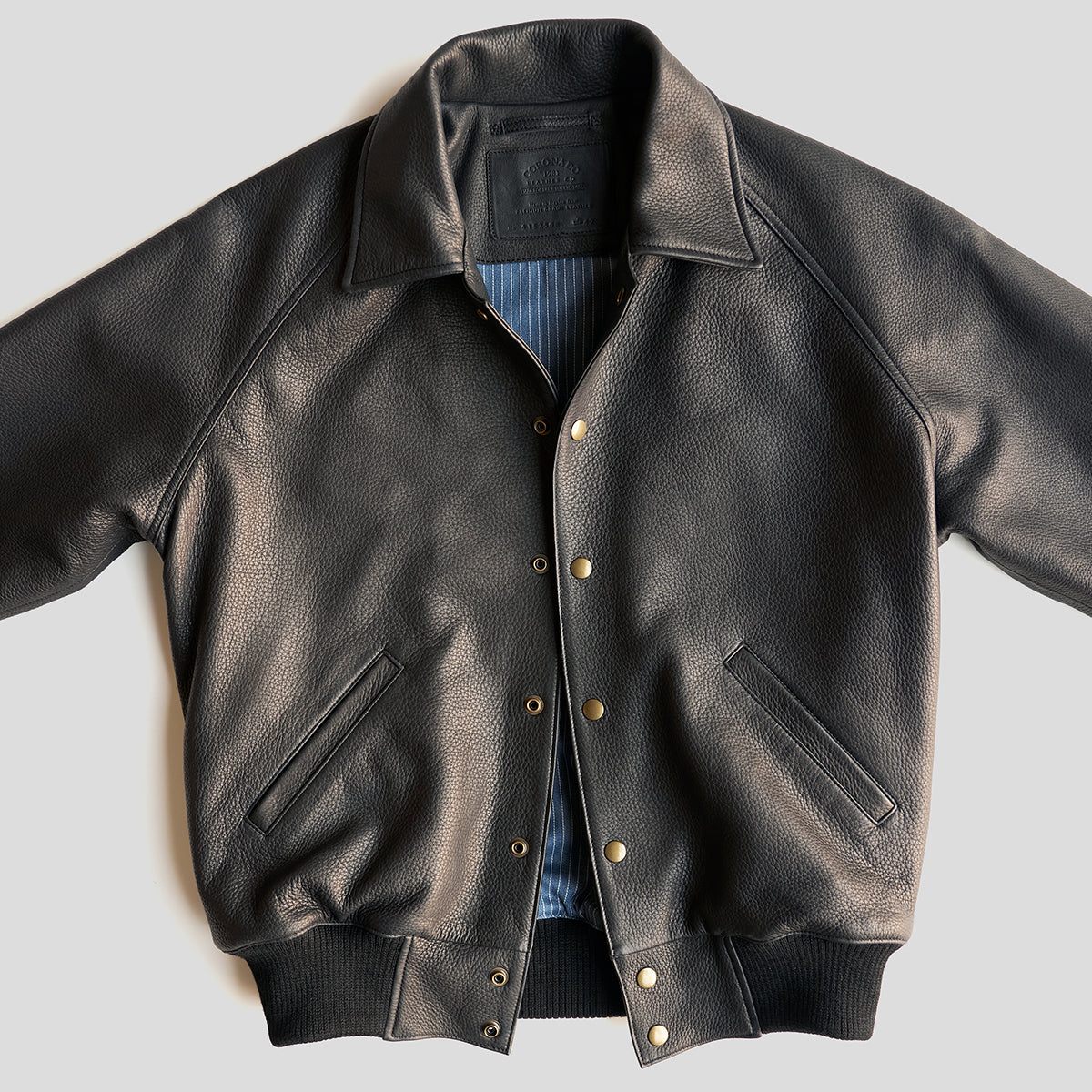 No.415 Vintage Snap Raglan | Black Italian Deerskin