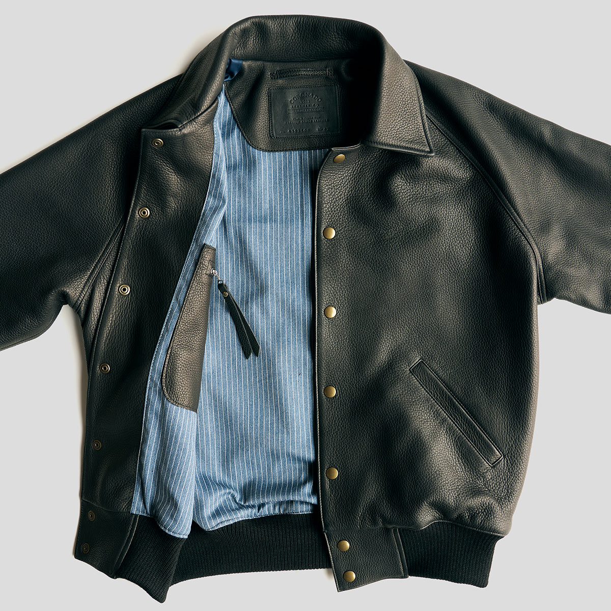 No.415 Vintage Snap Raglan | Black Italian Deerskin