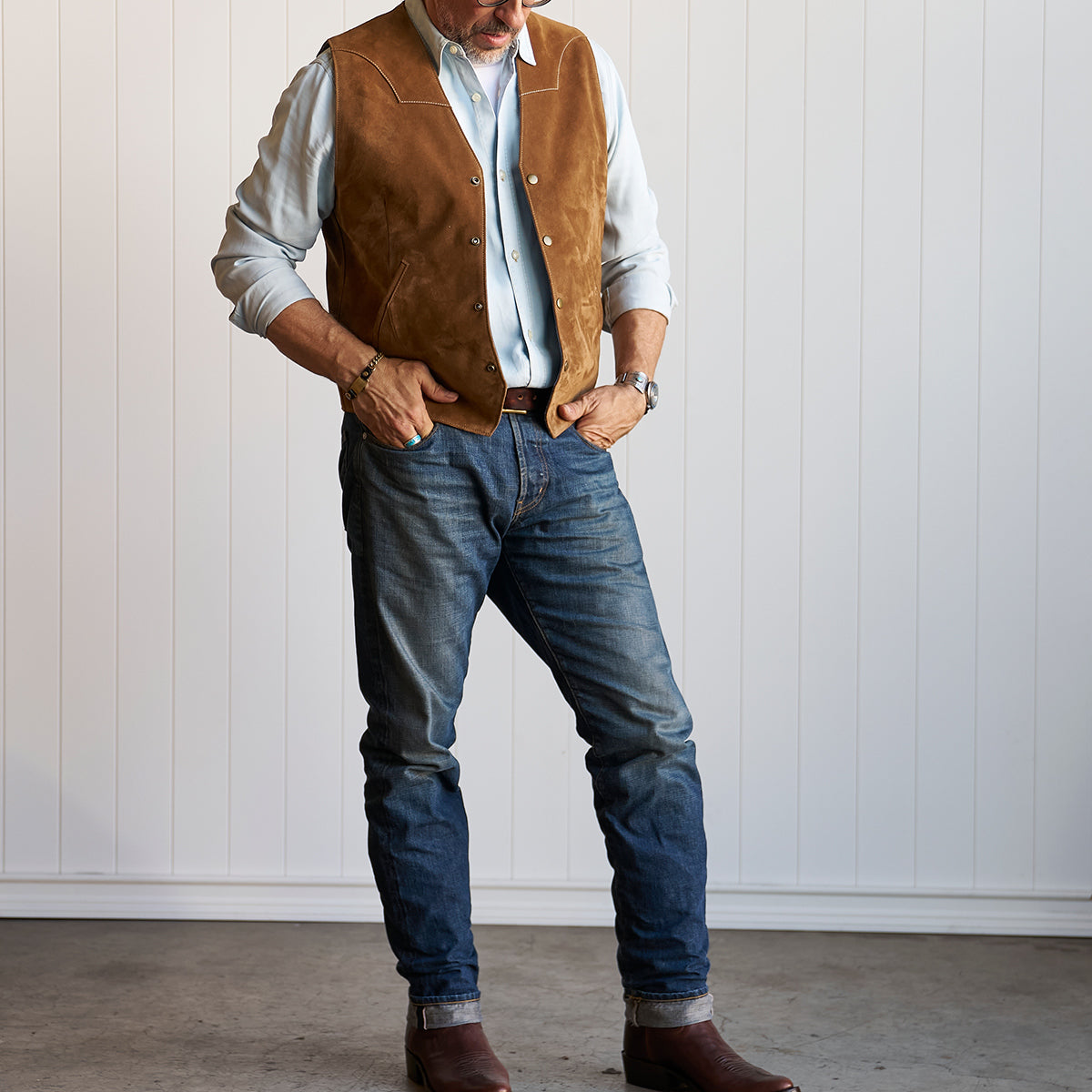 No.480 Fremont Vest | Brown Suede LE