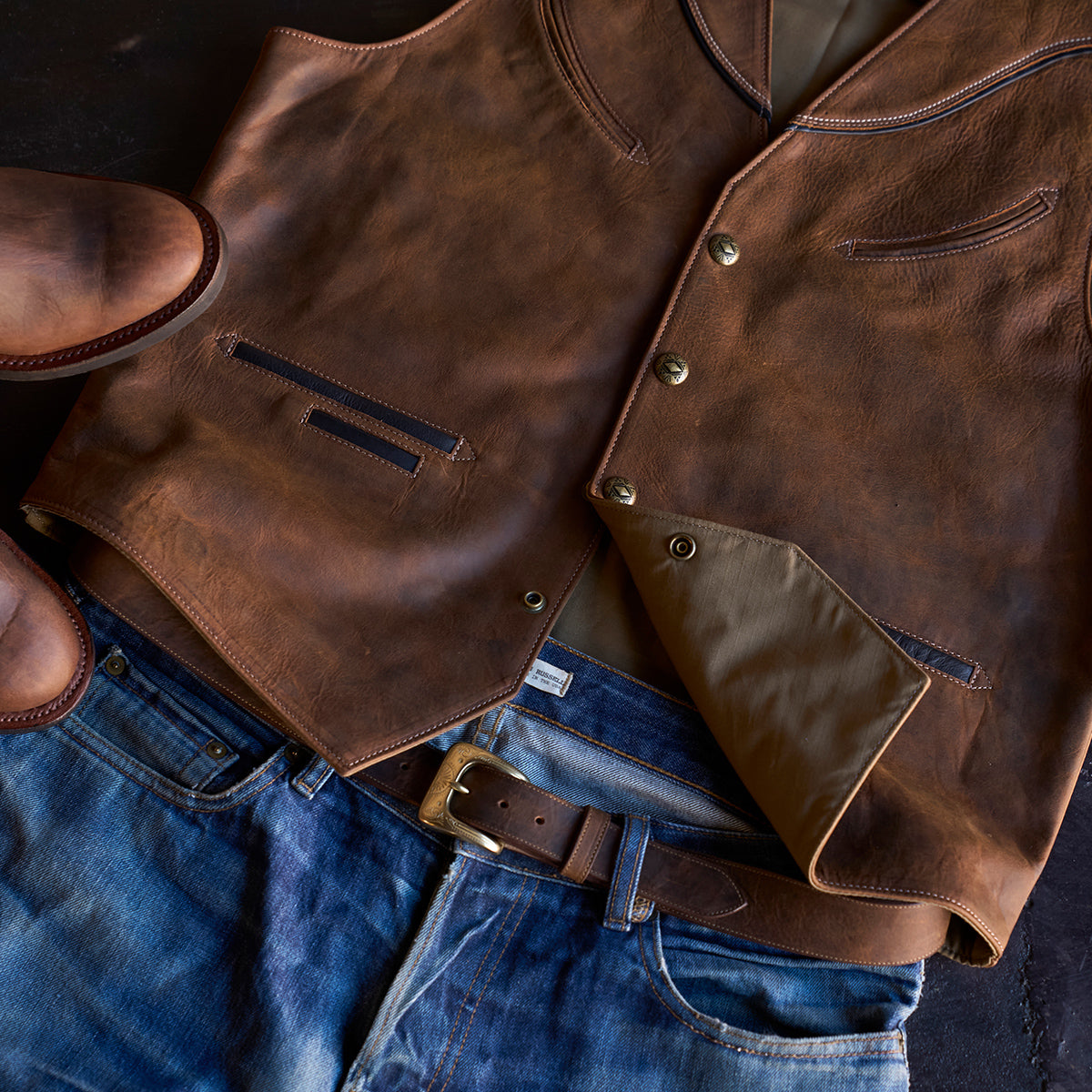 No.484 Vaquero Vest | Indy Bison Brown (LE) x10