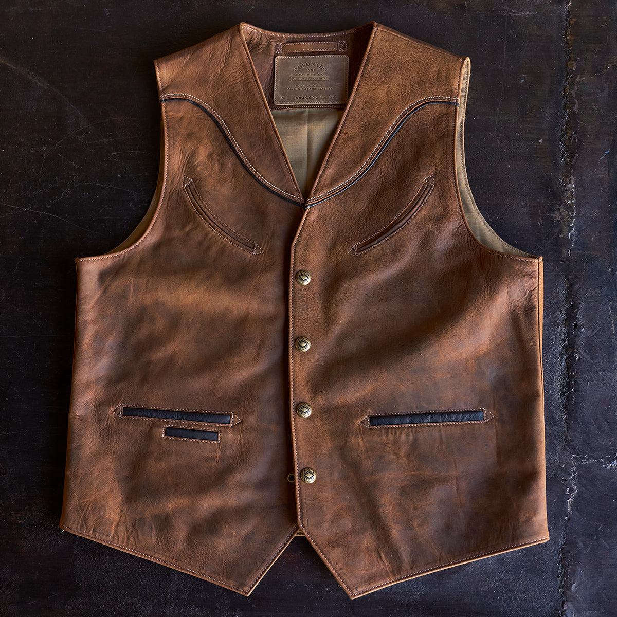 No.484 Vaquero Vest | Indy Bison Brown (LE) x10