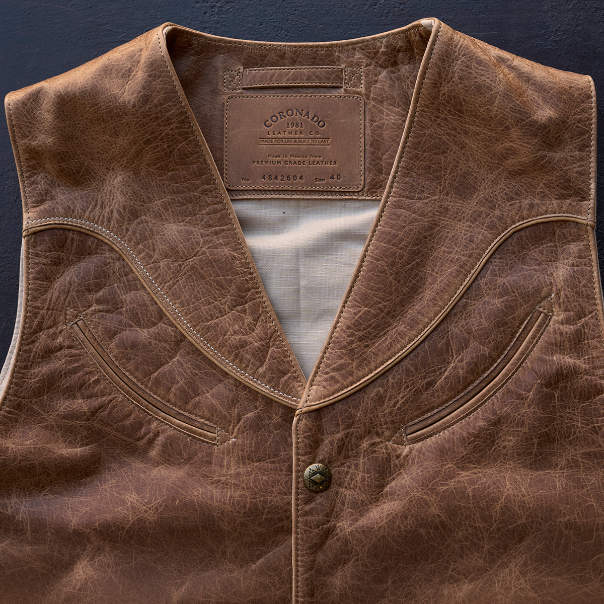 No.484 Vaquero Vest | Stagecoach Tan