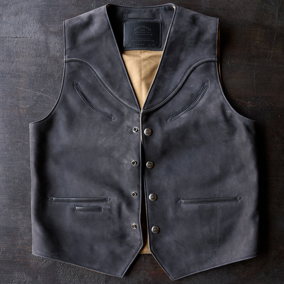 No.484 Vaquero Vest | Charcoal Nubuck