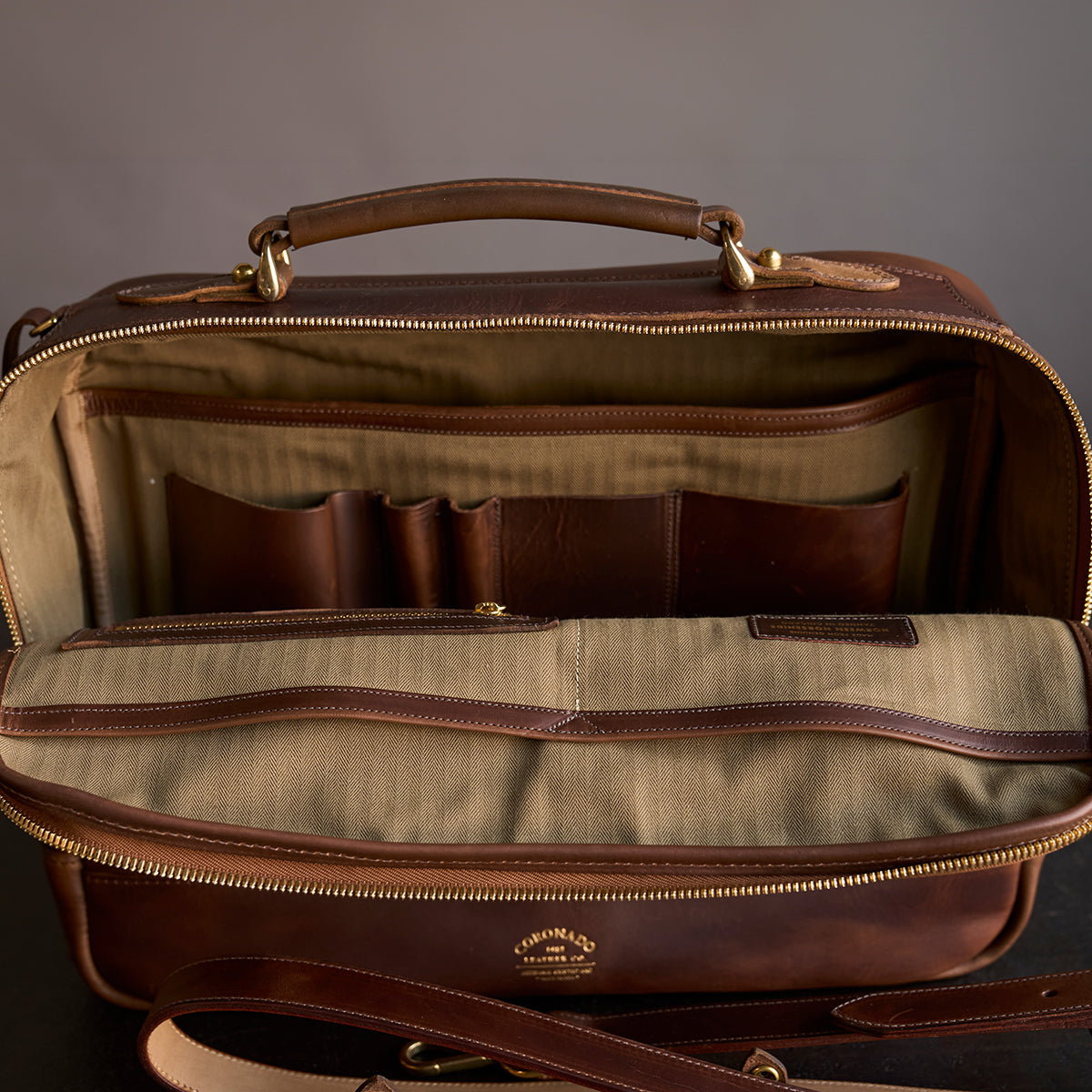 No.541 Chicago Shell Briefcase | Horween® Dark Cognac x3