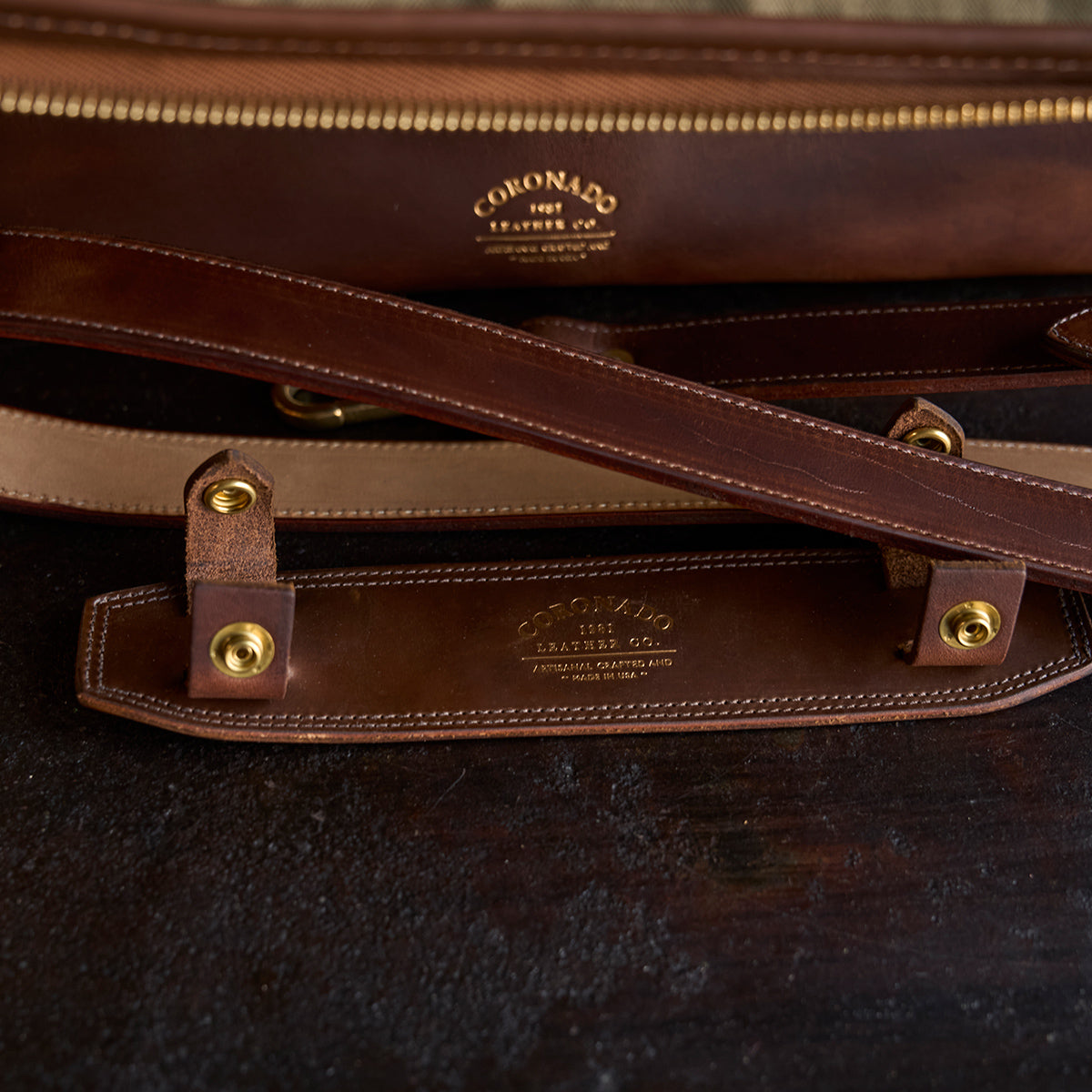 No.541 Chicago Shell Briefcase | Horween® Dark Cognac x3