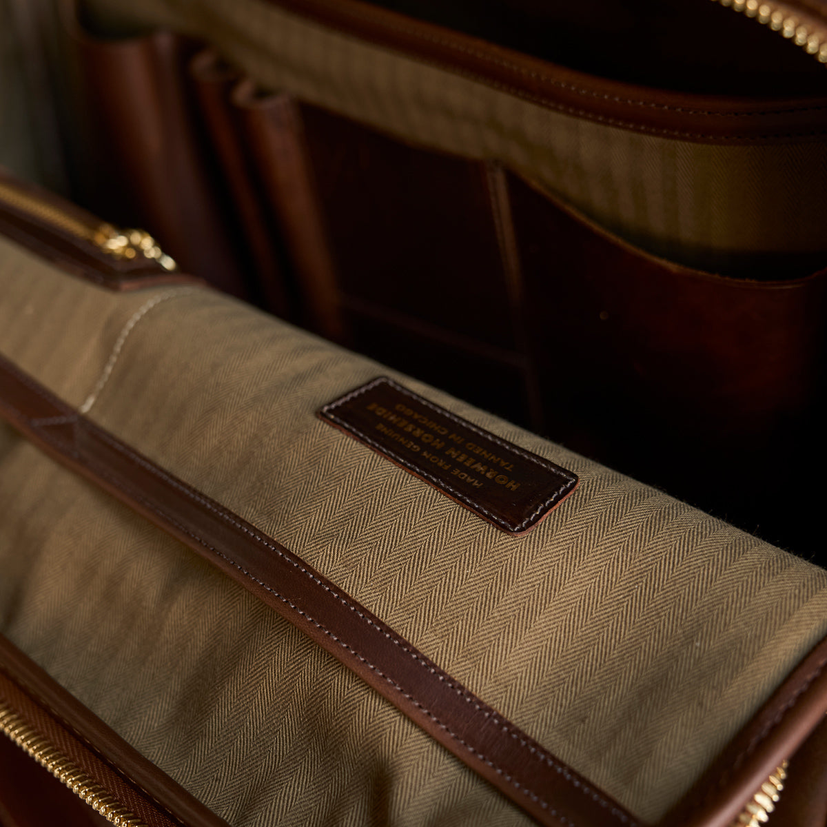 No.541 Chicago Shell Briefcase | Horween® Dark Cognac x3