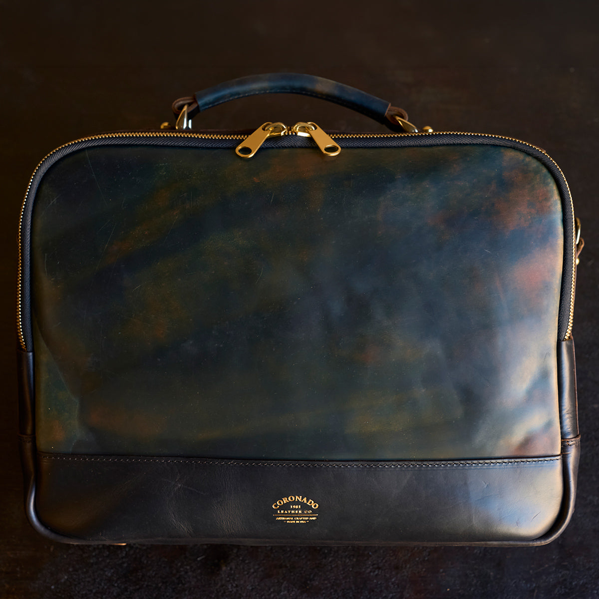 No.541 Chicago Shell Briefcase | Horween® Marbled Black